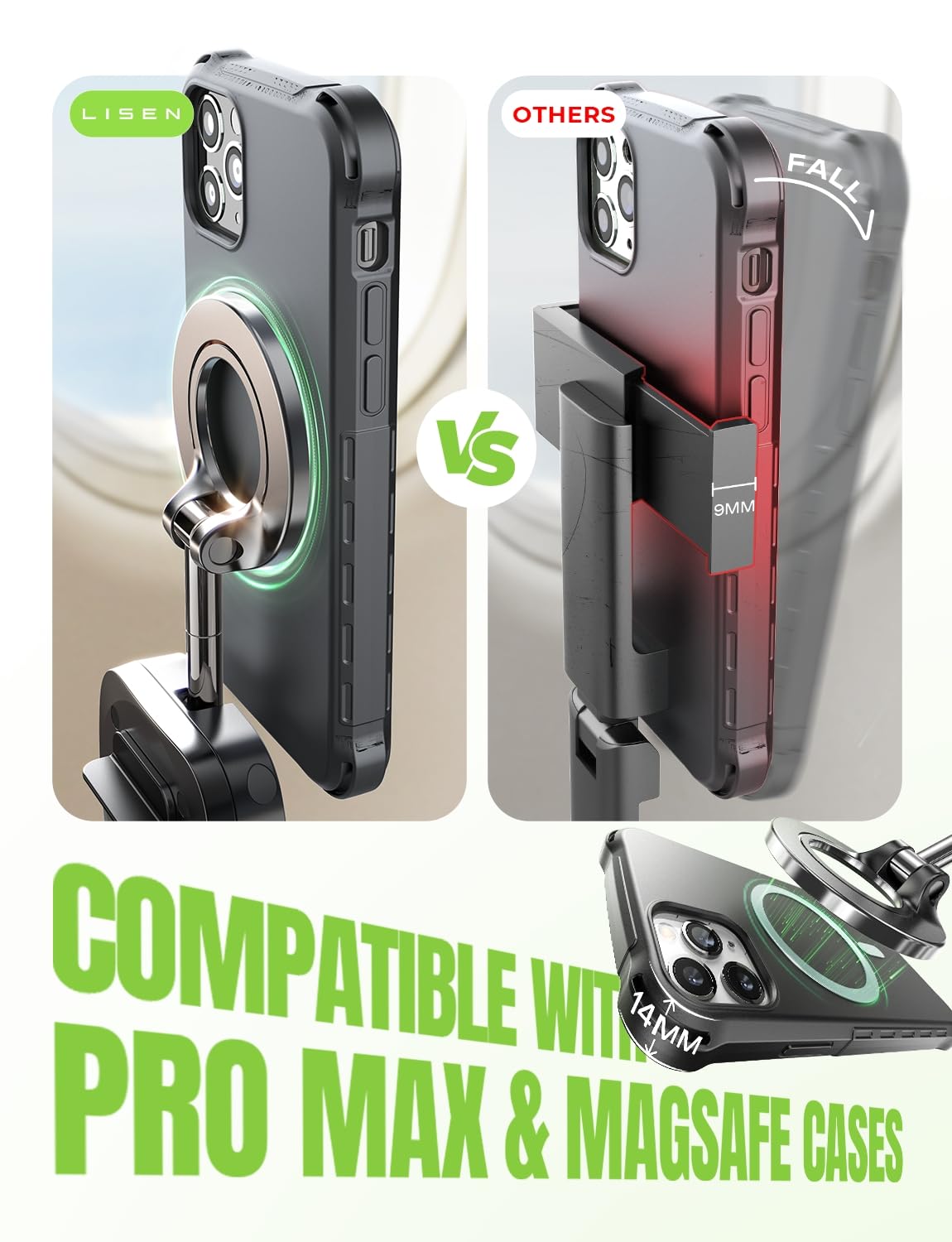 LISEN Travel Gifts for Tech Lovers Women Airplane Gadgets Travel Essentials Phone Holder MagSafe Accessories Christmas for Gifts Dad Mom Long Flight Europe Vacation Essentials Cruise Essentials