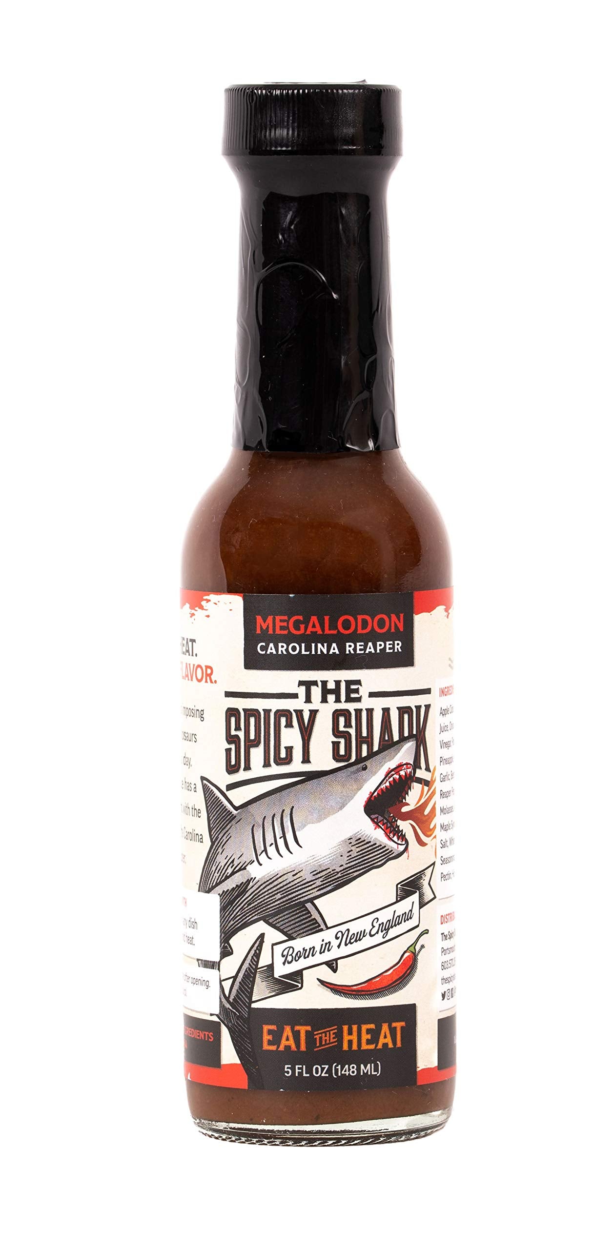 The Spicy Shark Megalodon Carolina Reaper Hot Sauce, Wicked HOT, Hot sauce - Vegan and Gluten-Free Ingredients - Brand Featured on Hot Ones