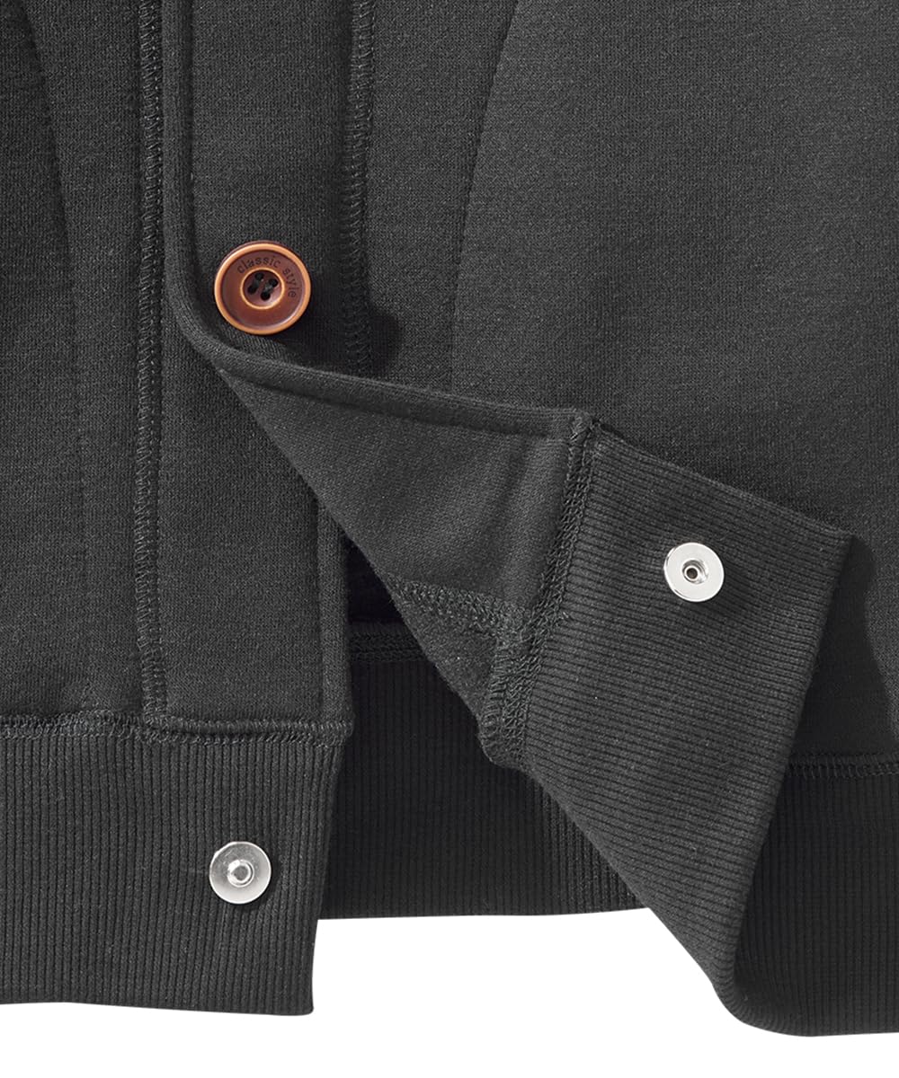 Silvert's Adaptive Clothing & Footwear Men's Bomber Jacket with Magnetic Buttons - Black MED