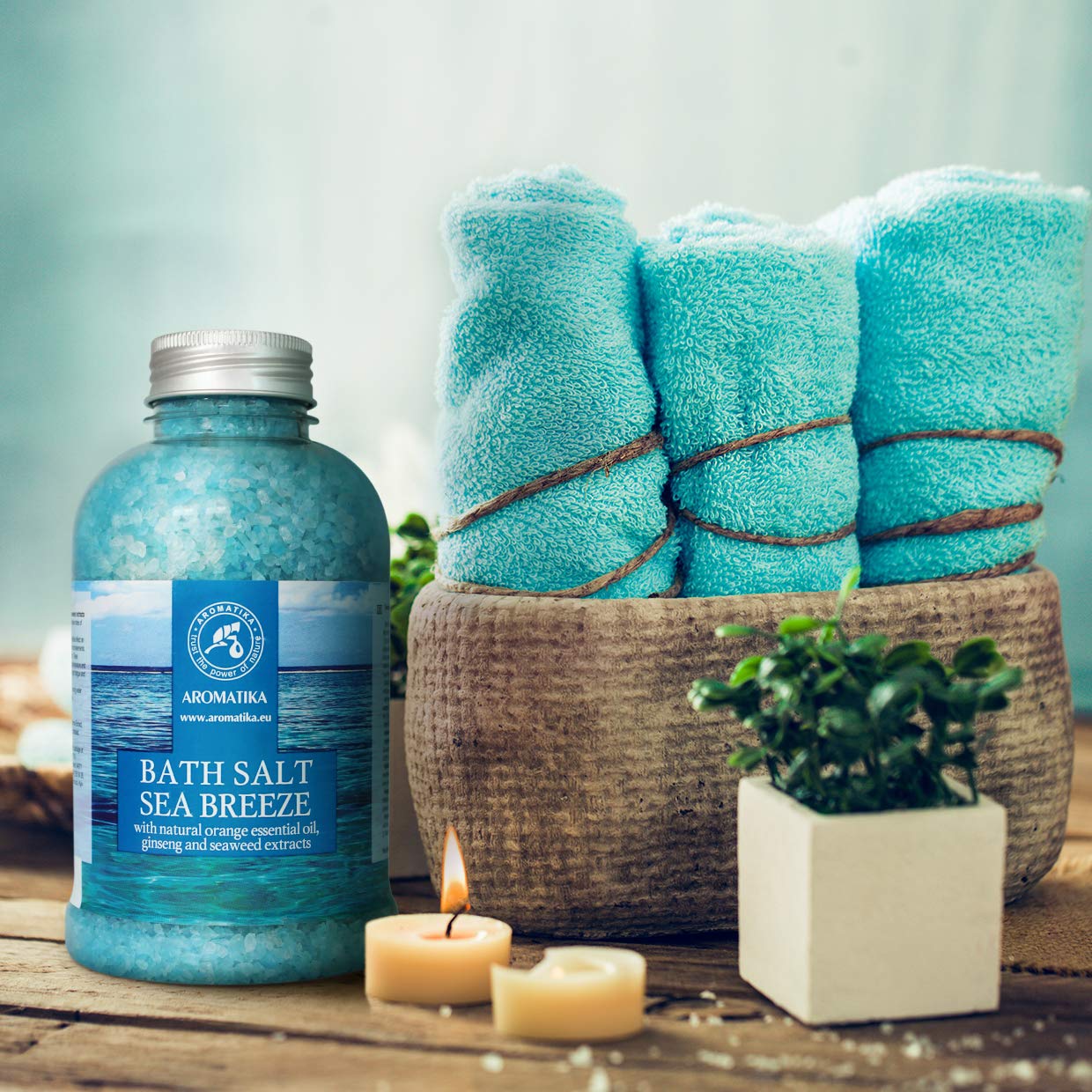 Bath Sea Salt 46 Oz - Sea Breeze Salt - Natural Bath Sea Salts - Best for Good Sleep - Relaxing - Calming - Body Care - Beauty - Aromatherapy