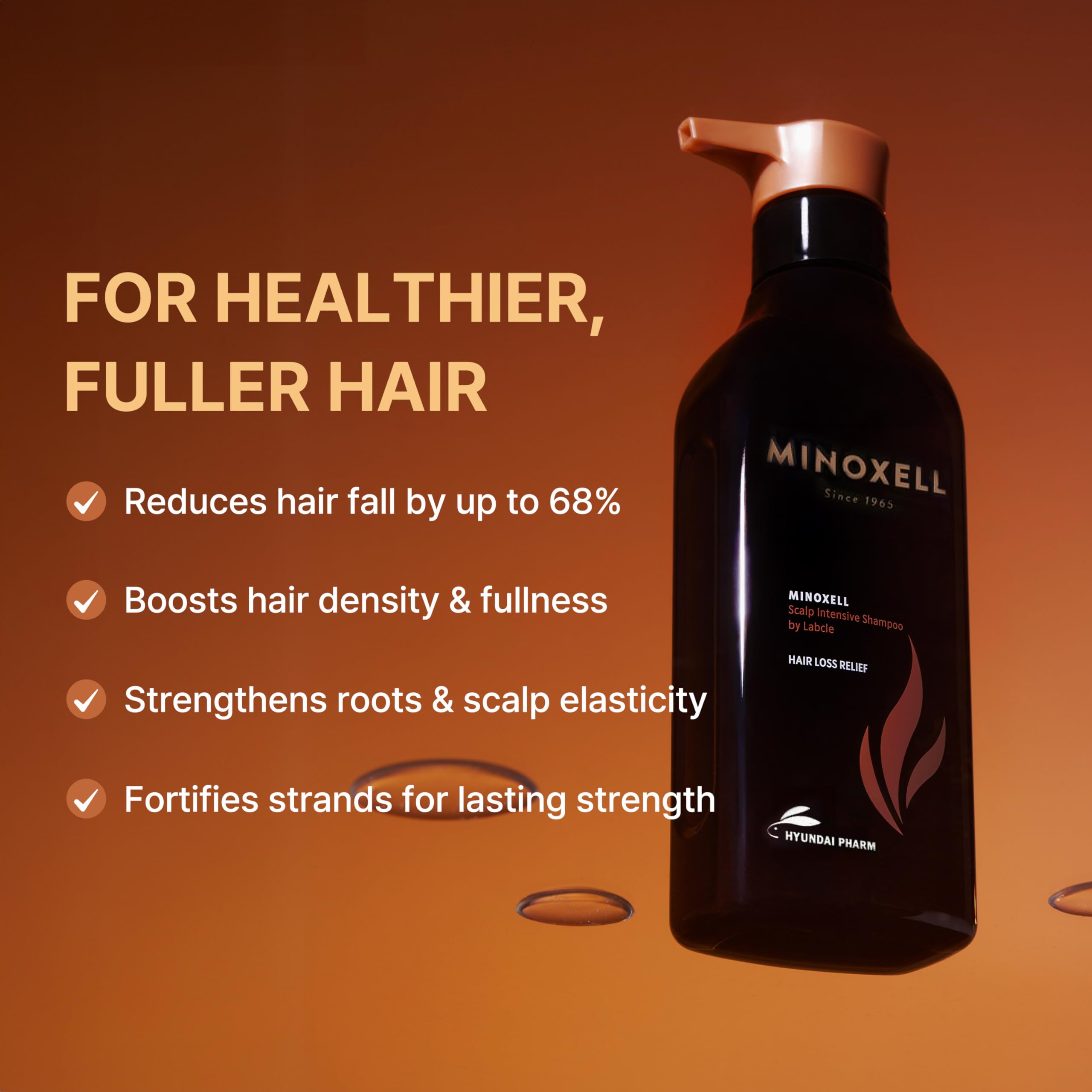 MINOXELL Scalp Intensive Shampoo with Biotin | Korean Shampoo for Hair Loss, Hair Regrowth, Thinning Hair, Volume Boost & Damage Repair (13.52 fl oz)