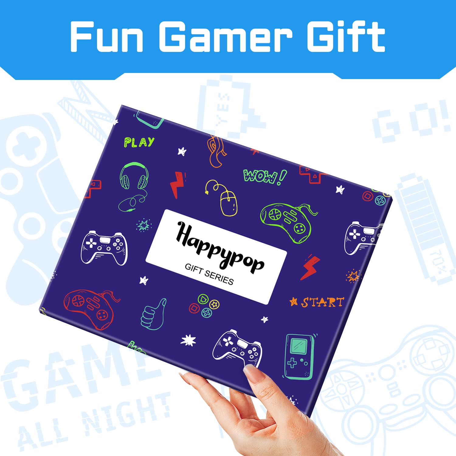 Gamer Gifts Teen Boys - Funny Gamer Socks for Teen Boys, Gaming Gamer Gifts with Greeting Card, Video Game Socks for 7-9 Years Old Kids