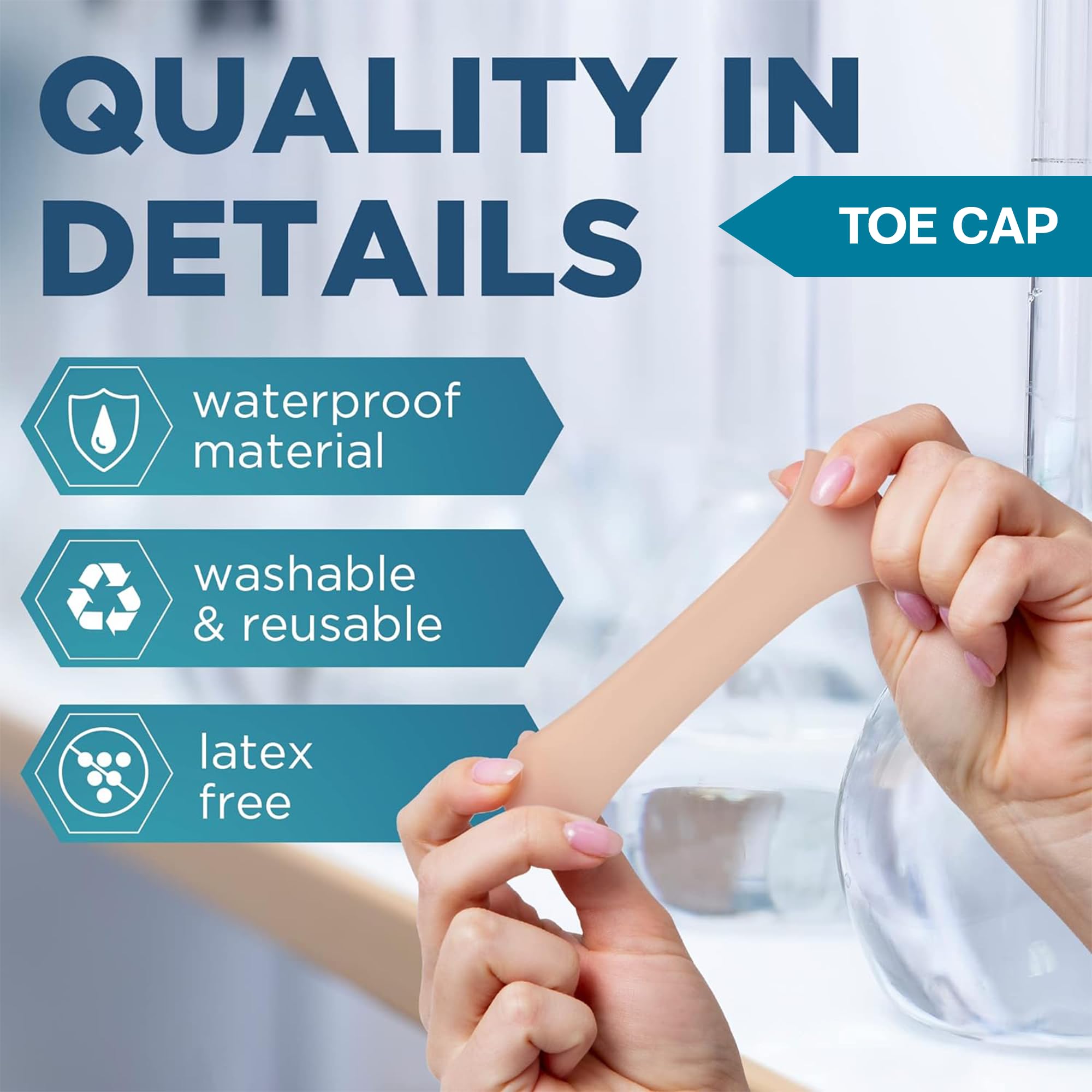 Homergy Original Soft Gel Toe Cap - 4 Small & 2 Big Toe Protectors and Hammer Toe Straightener Corrector Splint - 4 Pcs for Women & Men