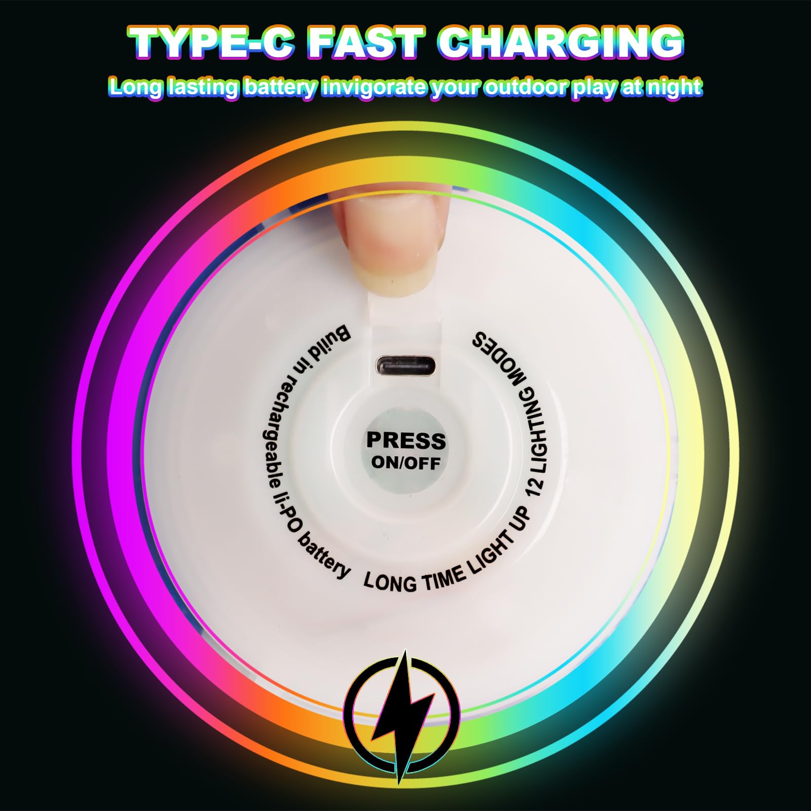 Kovshuiwe LED Flying Disc-10 Million Color 38 RGB LEDs,12 Modes,Chargeable,IP65 Waterproof,155g Frisbee,Soft Flying Discs, Adult/Men/Boys/Teens Birthday,Ideal for Outdoor,Lawn,Camping Games,Gift,White