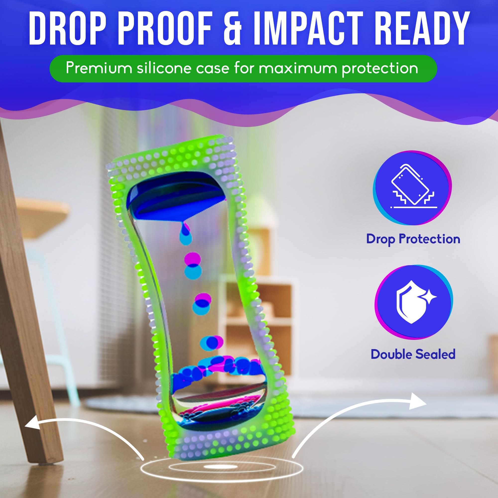 BUNMO Stocking Stuffers for Kids - Liquid Motion Bubbler Sensory Toys - Liquid Timer - Kids Stocking Stuffers - Colorful Bubble Fidget Timer for Desk & Travel - Glow in The Dark