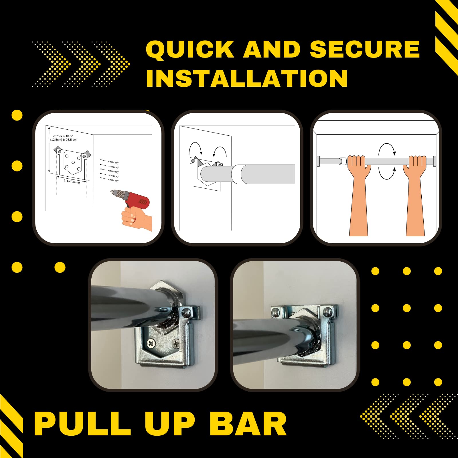 DreamGYM Doorway Pull-up Bar - Chin-up Bar - Swing Support Bar