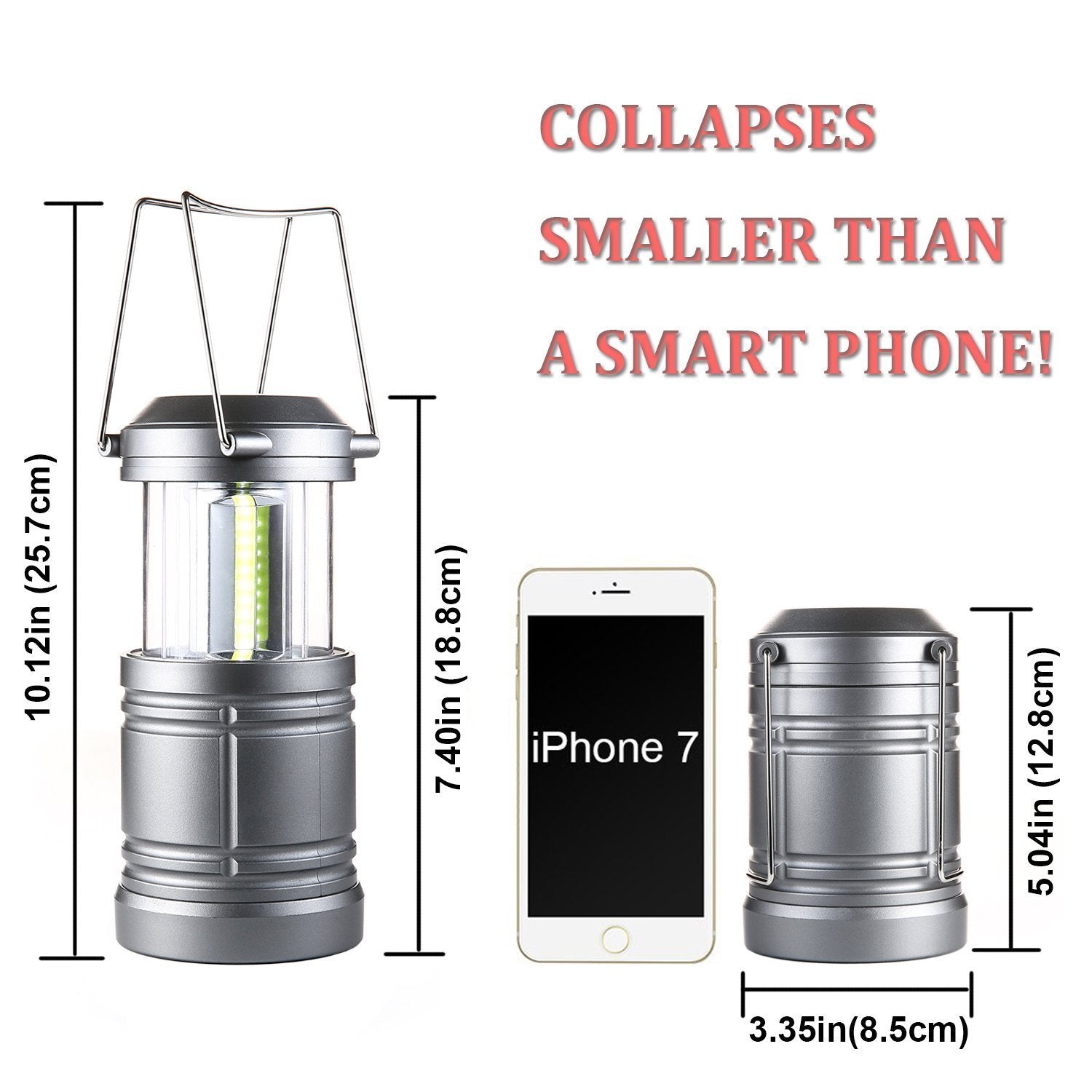 LED Camping Lantern Lights - 500 Lumens Collapsible Camping Lights - Power Outage Lantern Battery Powered for Emergency, Hurricane, Storms, 4 Pack