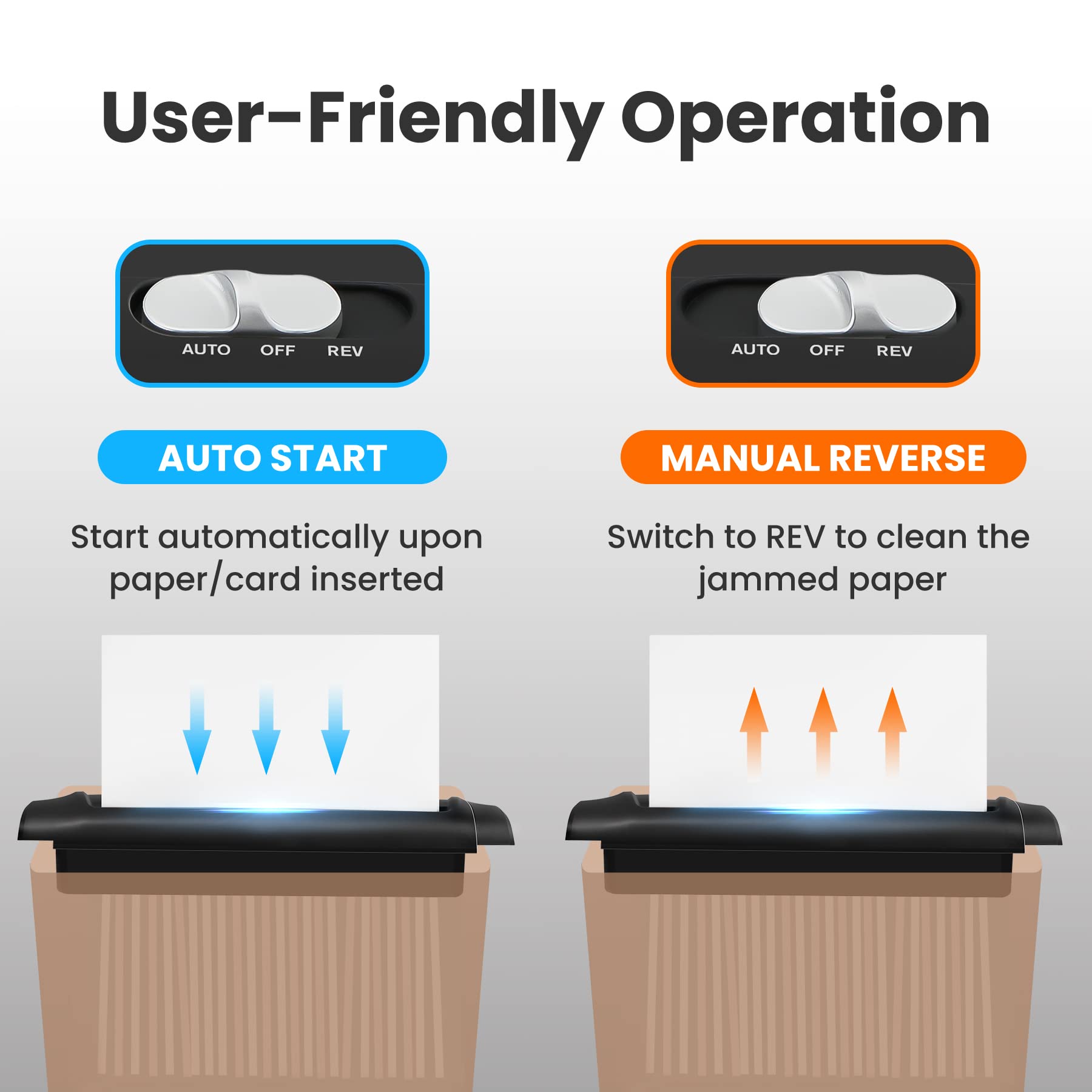 Mini Paper Shredder Without Basket,VidaTeco 7-Sheet Strip Cut Shredder for Home Use, Also Shreds Card/Staple,Small Portable with Extendable Arm,Durable&Fast with Jam Proof(ETL)