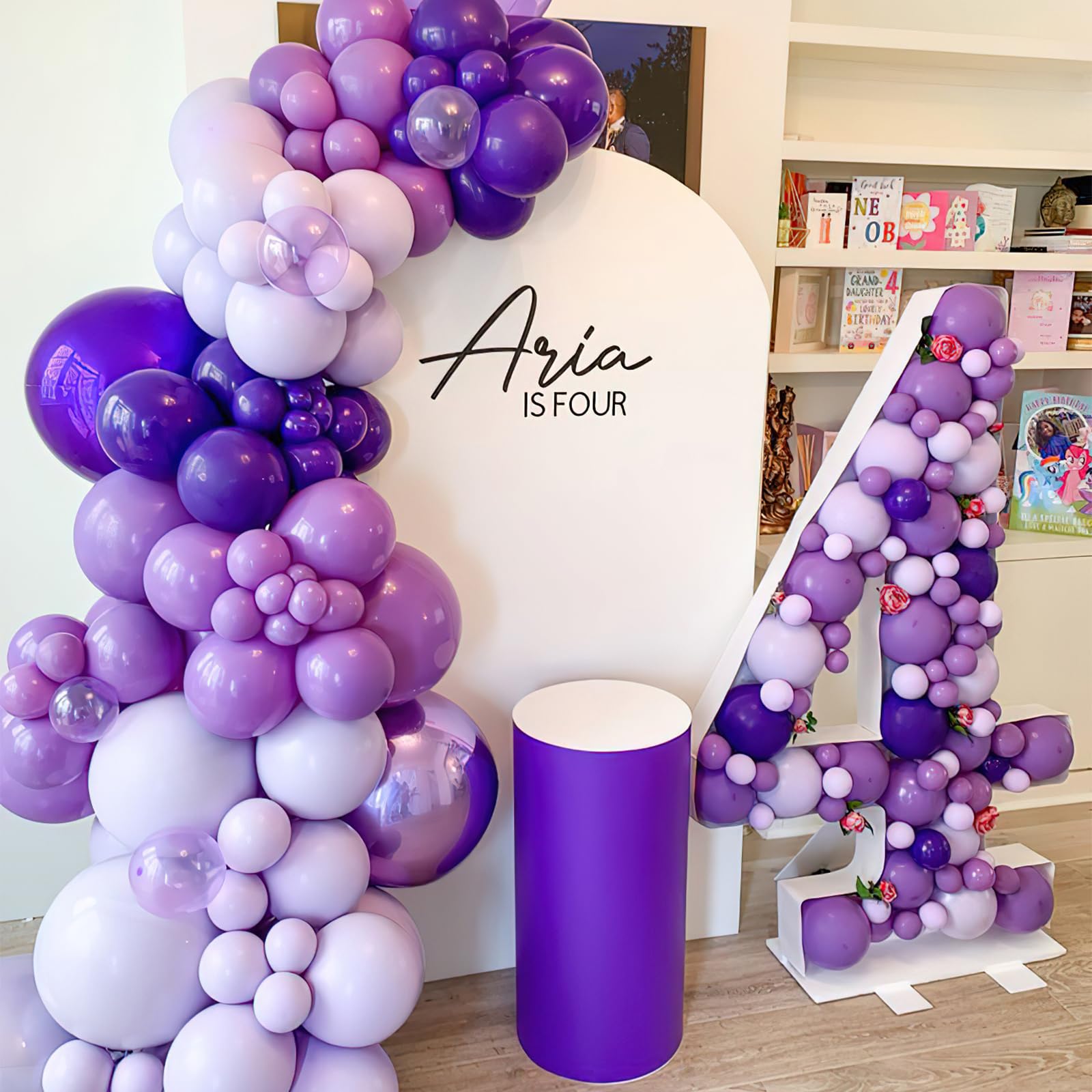 PartyWoo Purple Balloons, 100 pcs Purple Balloon Pack of 18 inch 12 inch 10 inch 5 inch for Purple Balloon Garland Arch Kit Purple Theme Party Birthday Wedding