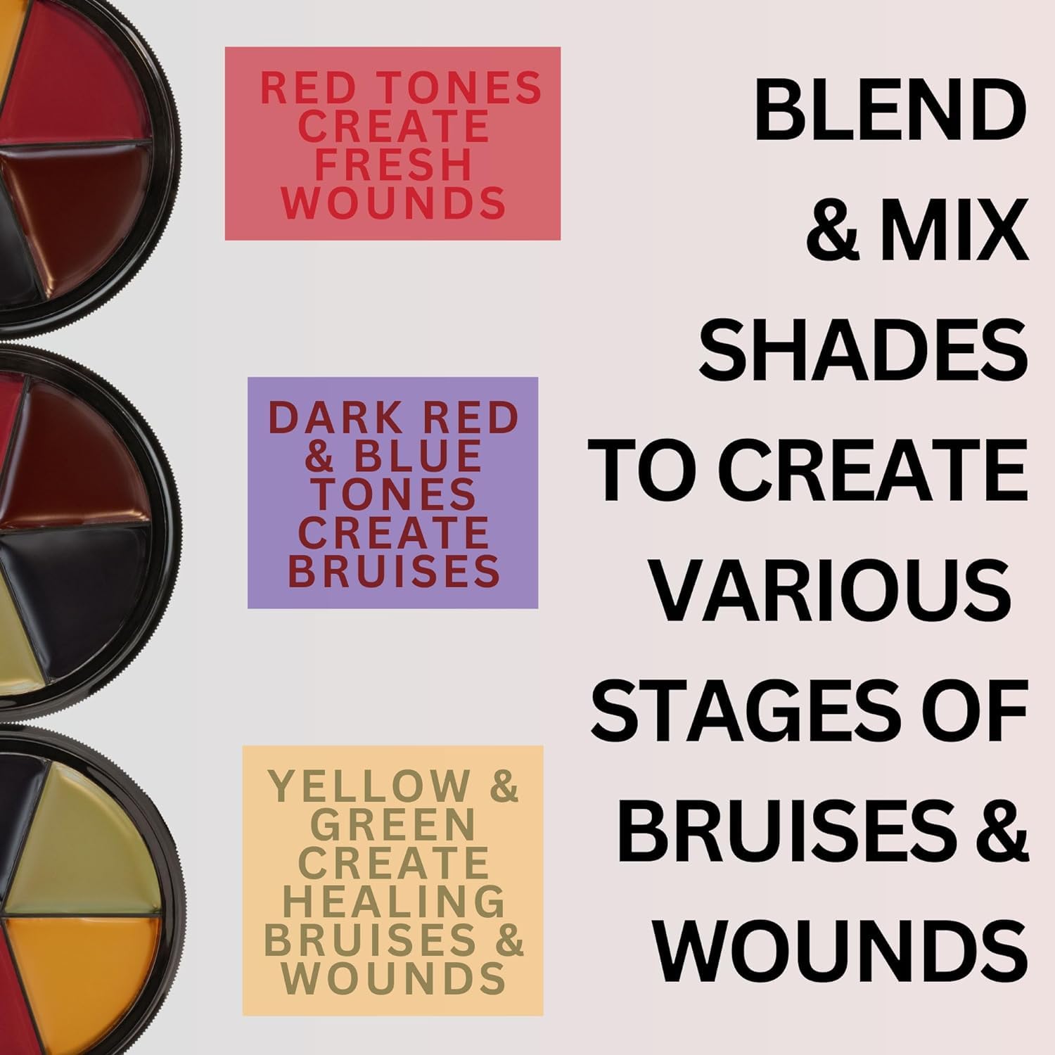 Mehron Makeup ProColoRing Bruise 5 Color Wheel for Special Effects & Movies | Bruise Makeup Kit | SFX Paint | Halloween Special Effects