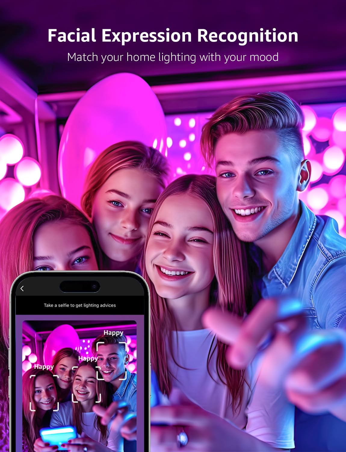 Lepro BR1 AI LED Smart Bulbs - AI Generated Lighting, LightGPM 2 with LLM, LightBeats Music Sync, Voice Control Via App, RGBWW Colors, Compatible with Alexa & Google Assistant, BR30 E26 8W, 4 Packs