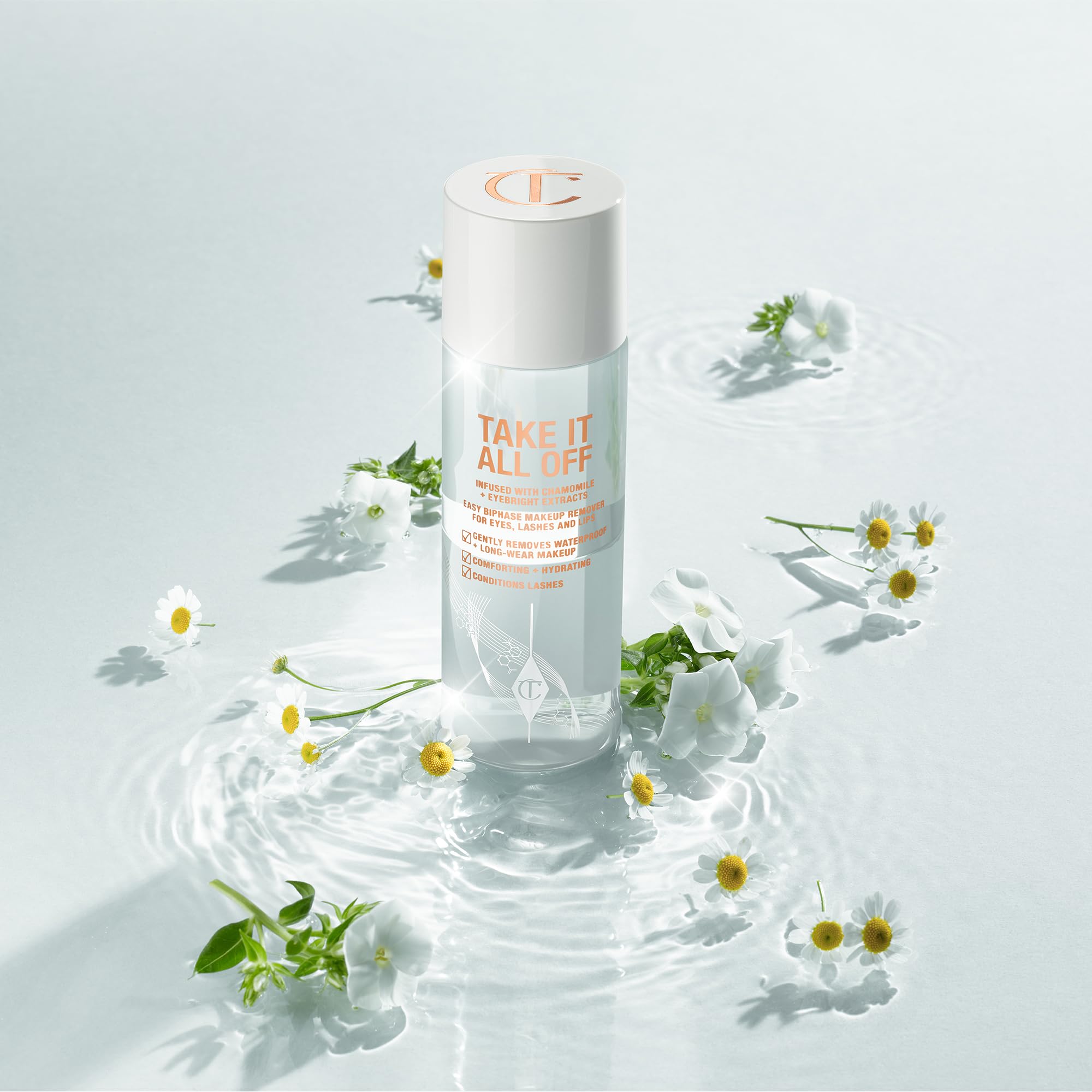 Charlotte Tilbury Take It All Off Makeup Remover - Bi-Phase Cleansing Oil Makeup Remover Enriched with Soothing Camomile to Condition Lashes & Lips - Removes Waterproof Formulas (120ml)