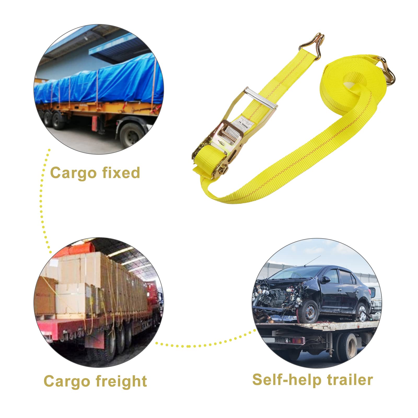 4 Pack 2" x27' Ratchet Strap Tie Down 10000lbs J Hook,Heavy Duty Tie-Down Ratcheting Cargo Truck Straps Wire Hook Ends, J-Hook Ratchet Strap TieDowns KJE