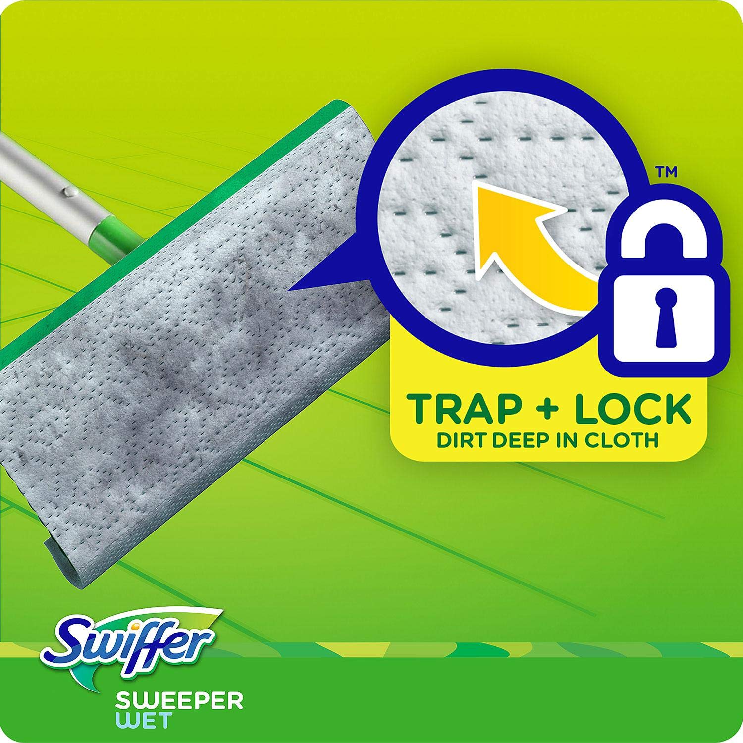 Swiffer Sweeper Wet Cloth Refill, White 64 Count