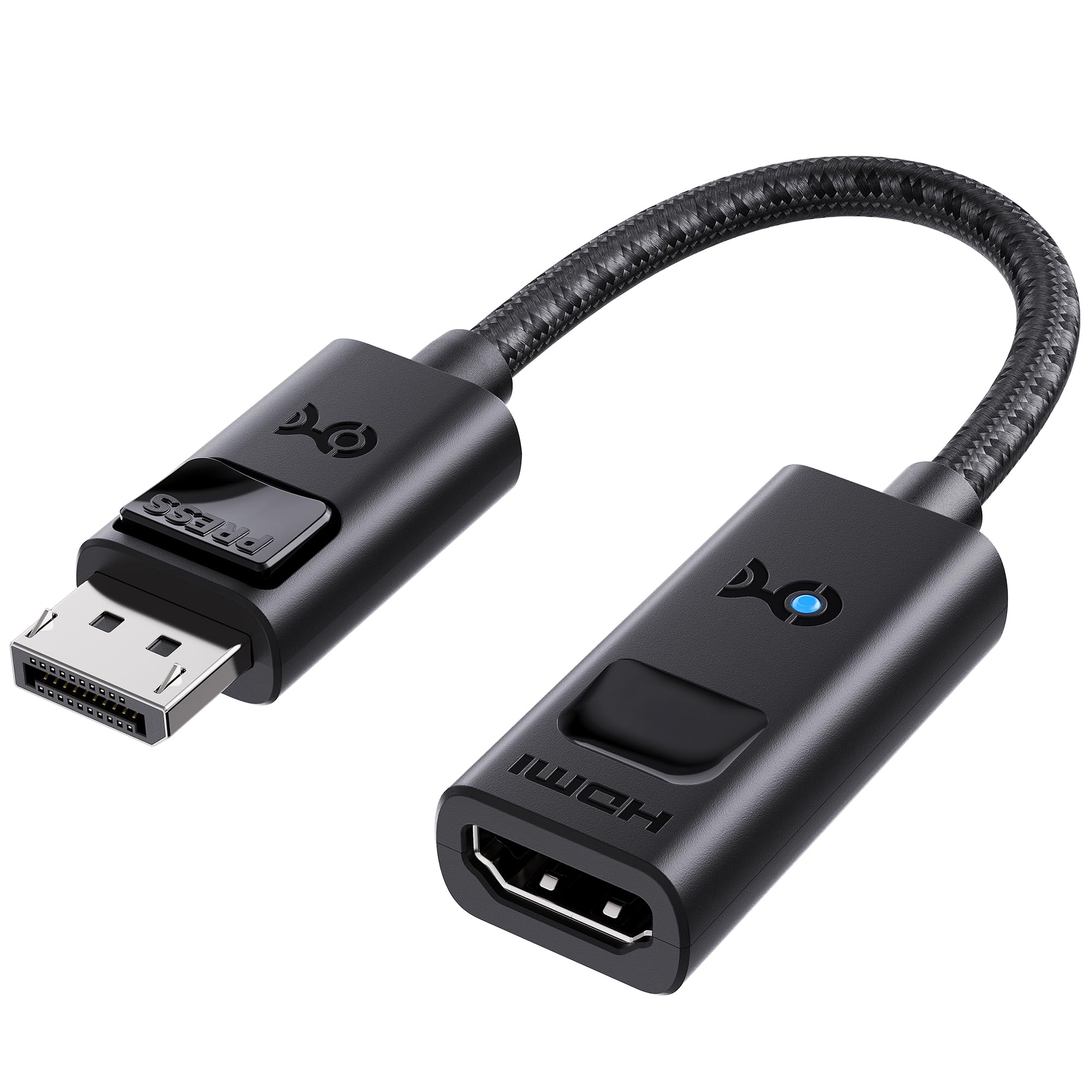 Cable Matters 8K DisplayPort 1.4 to HDMI 2.1 Adapter with 4K 240Hz / 8K 60Hz, Unidirectional DisplayPort to HDMI 2.1 Cable Adapter, Supports RTX4080, RX7900, Not Work with PS5, Black