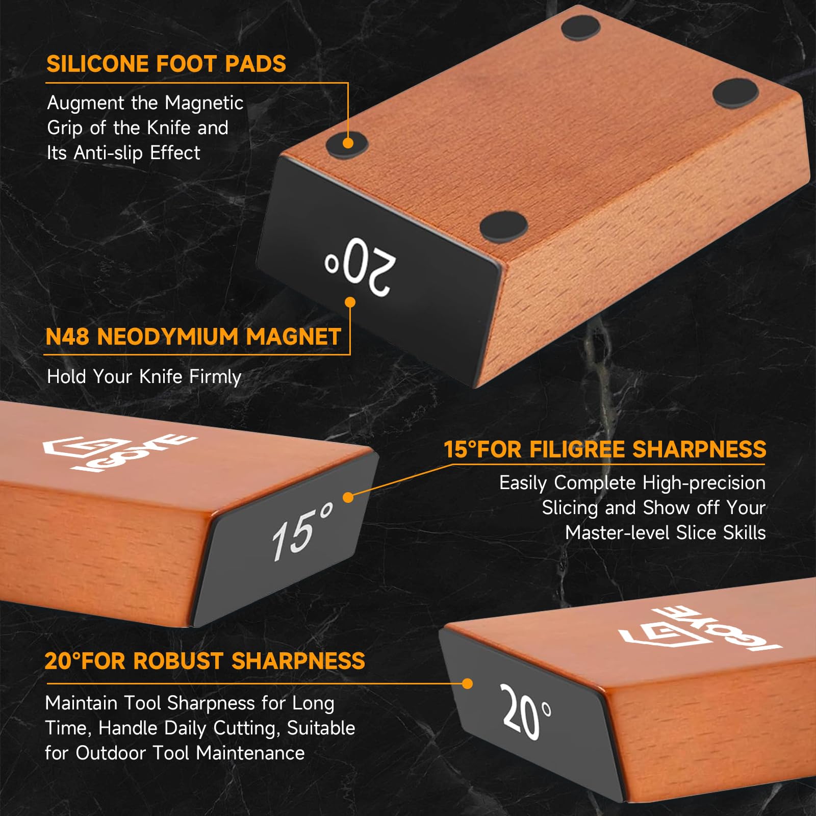 Rolling Knife Sharpener Tool Kit, Diamond Rolling Knife Sharpener Kit & Leather Strop Companion - Knife Sharpening Made Easy - Kitchen Knivies Sharpener (Offers 15 & 20 Degree) 