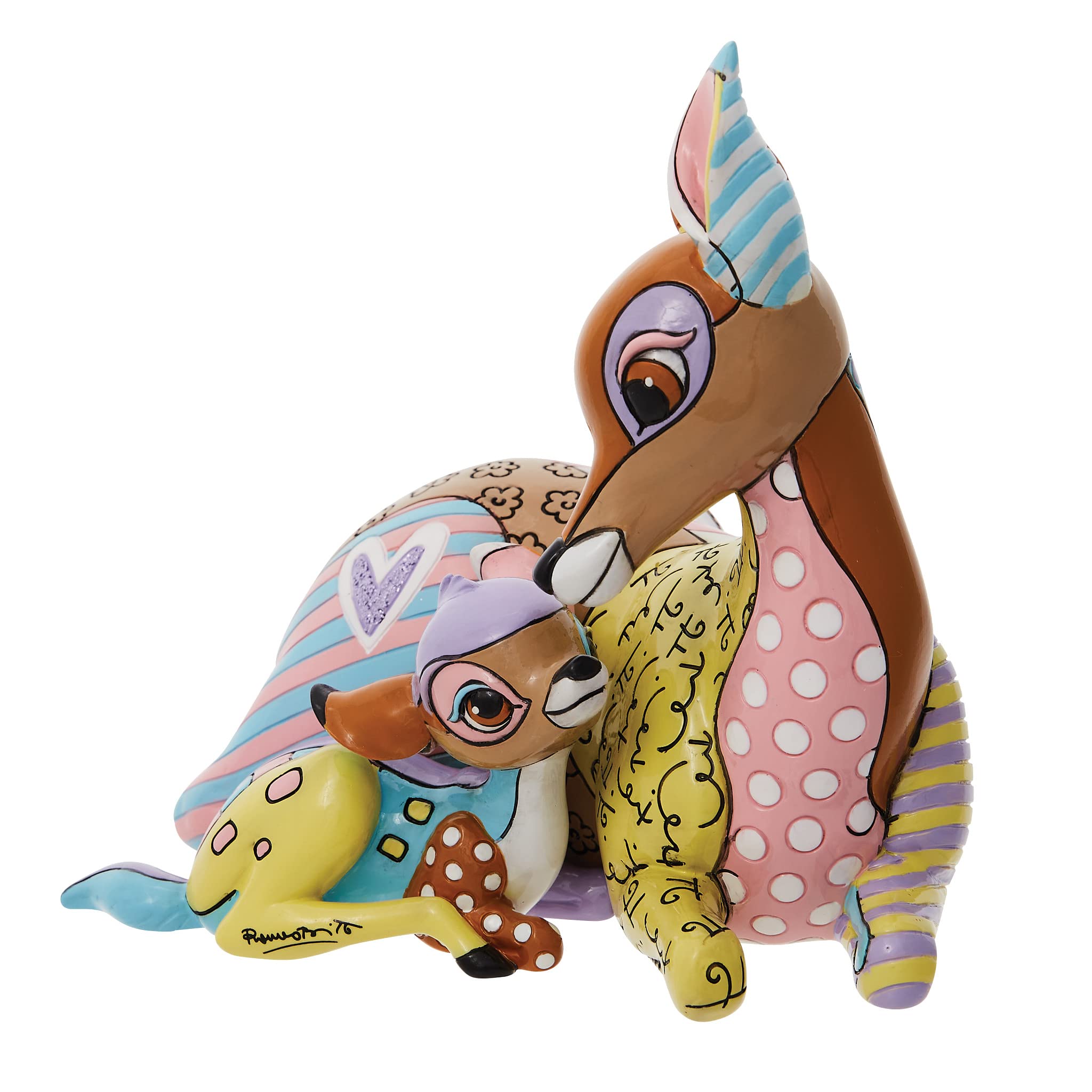 Enesco Disney by Romero Britto Bambi and Mother Figurine, 5.7 Inch, Multicolor