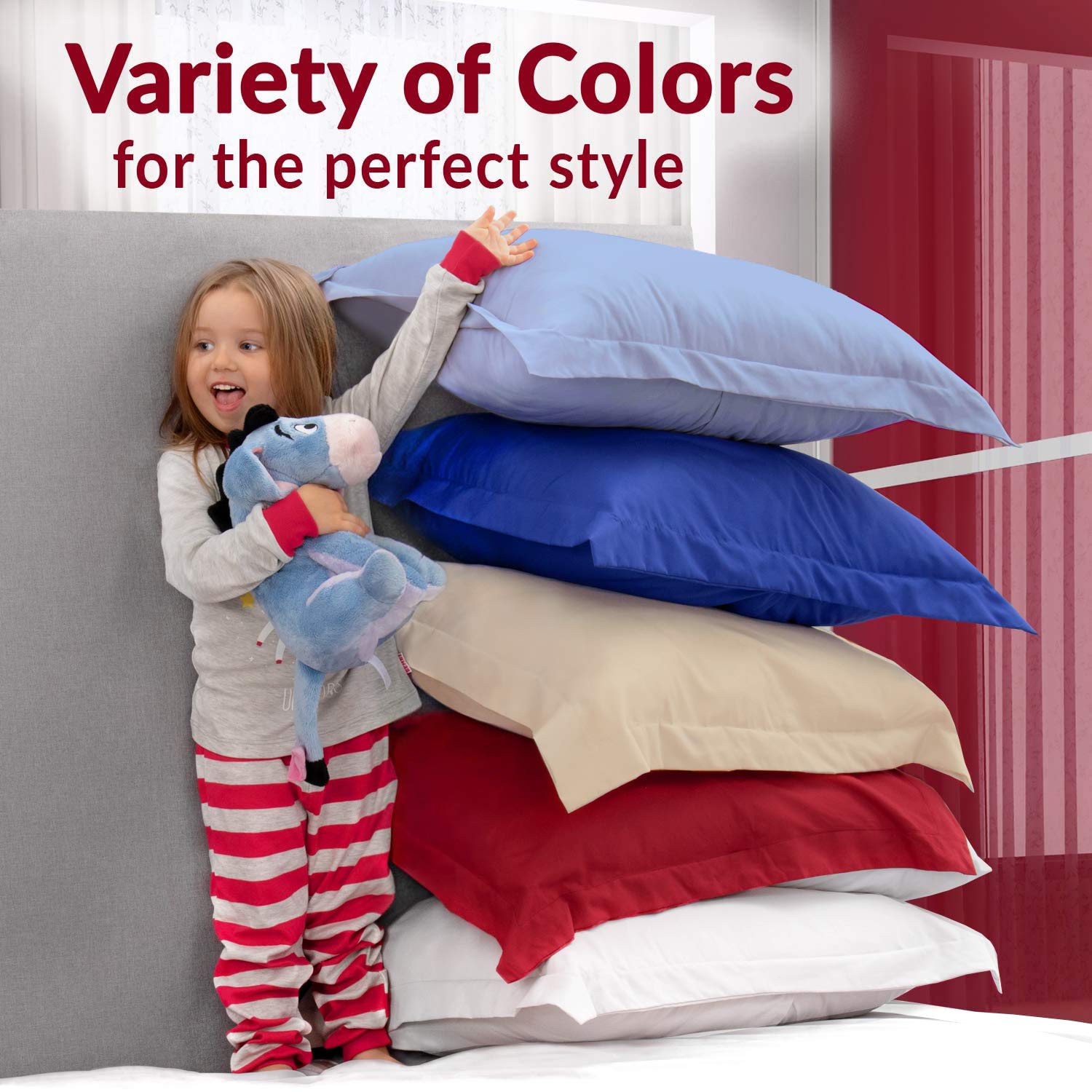 Mellanni Pillow Shams Set - 2 PC Iconic Collection Decorative Pillow Covers - Soft, Cooling, Wrinkle, Fade, Stain Resistant - Luxury Bed Accessories (King 20" x 36", White)