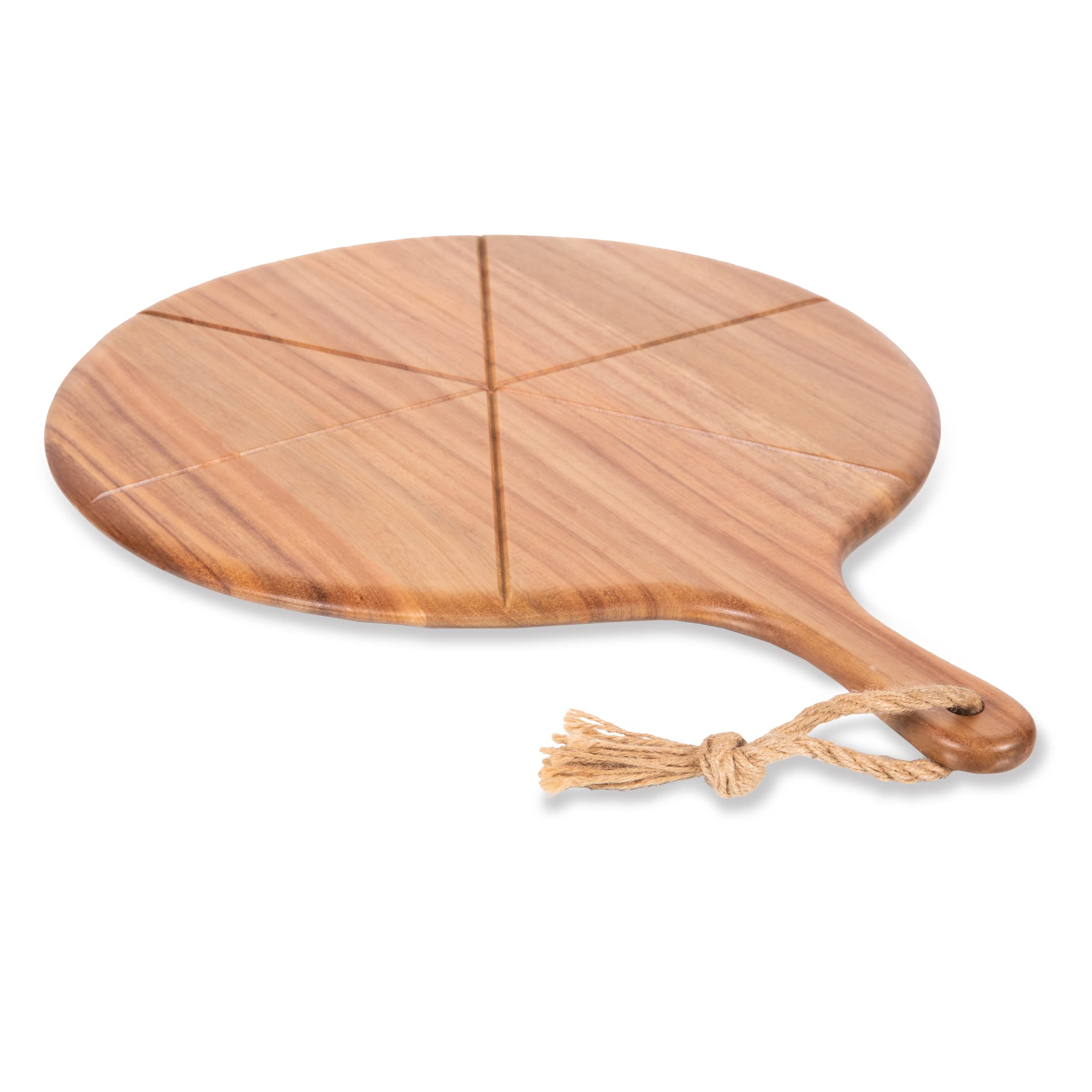 PICNIC TIME Napoletana Cutter Peel, Pizza Paddle Serving Board, (Acacia Wood), 22.3 x 16.5 x 0.6