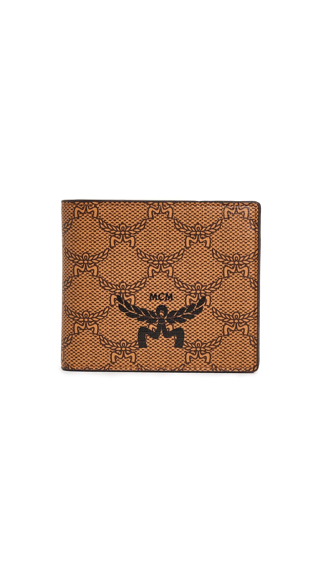 MCM Men's Lauretos Coated Canvas Small Wallet, Cognac, Tan, Print, One Size