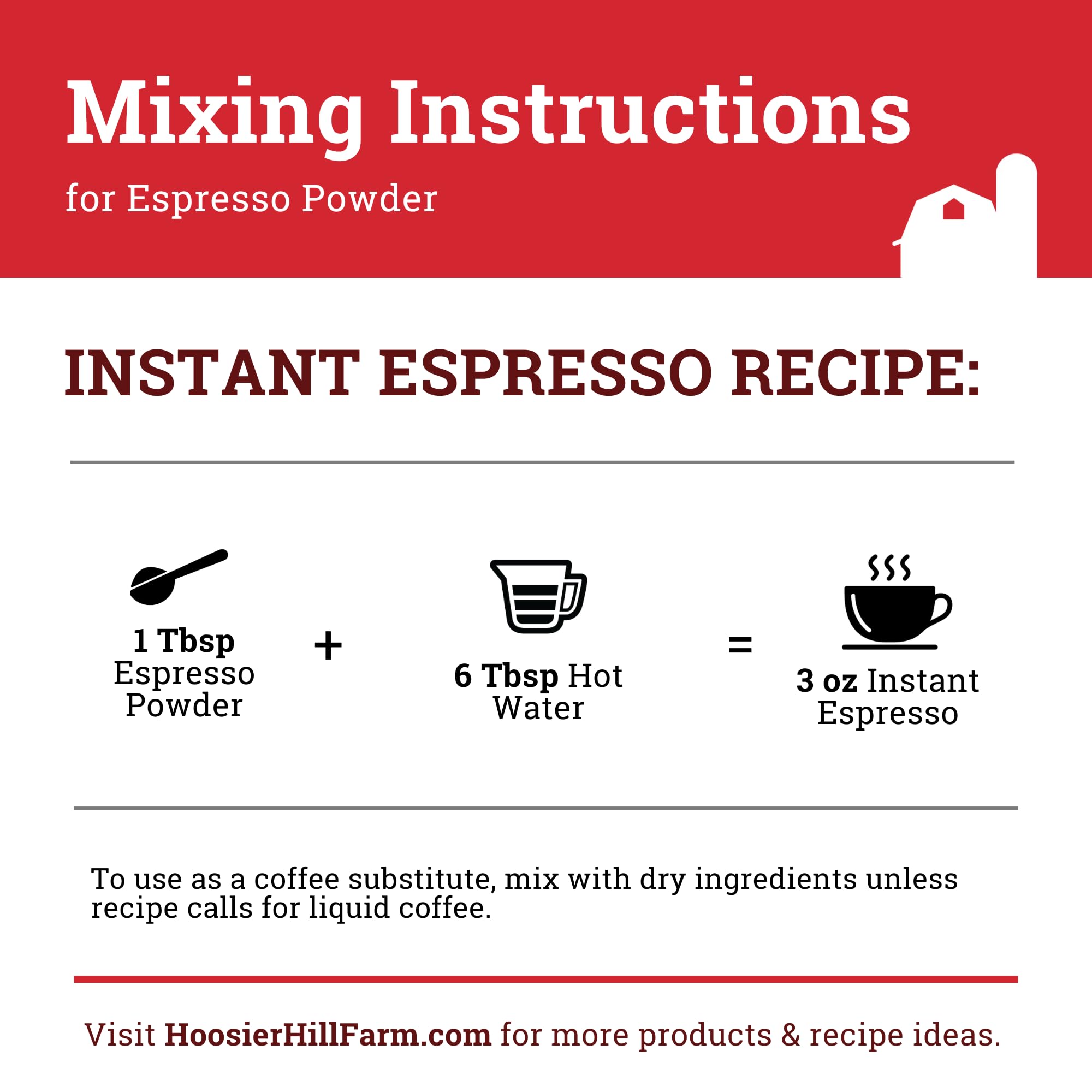Hoosier Hill Farm Pure Espresso Powder, 8oz (Pack of 1)
