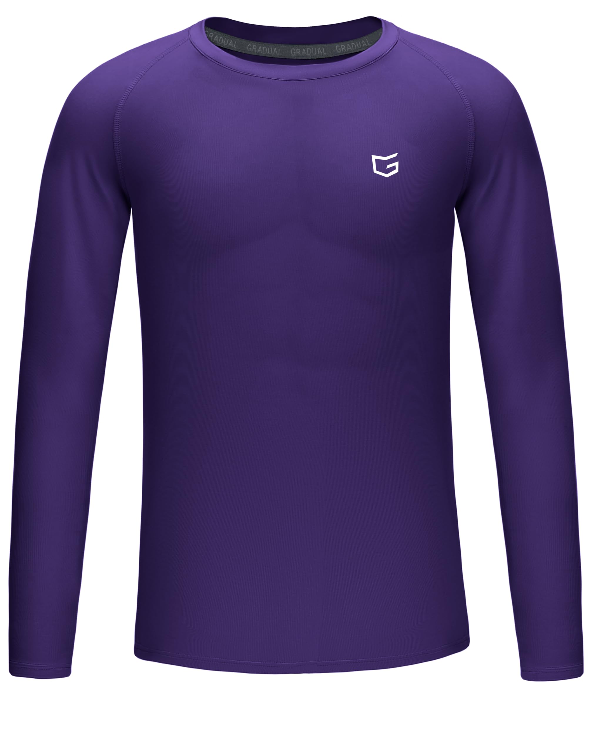 Boys Youth Compression Shirt Long Sleeve Football Baseball Undershirt Quick Dry Sports Base Layer for Boy(Purple,XL)