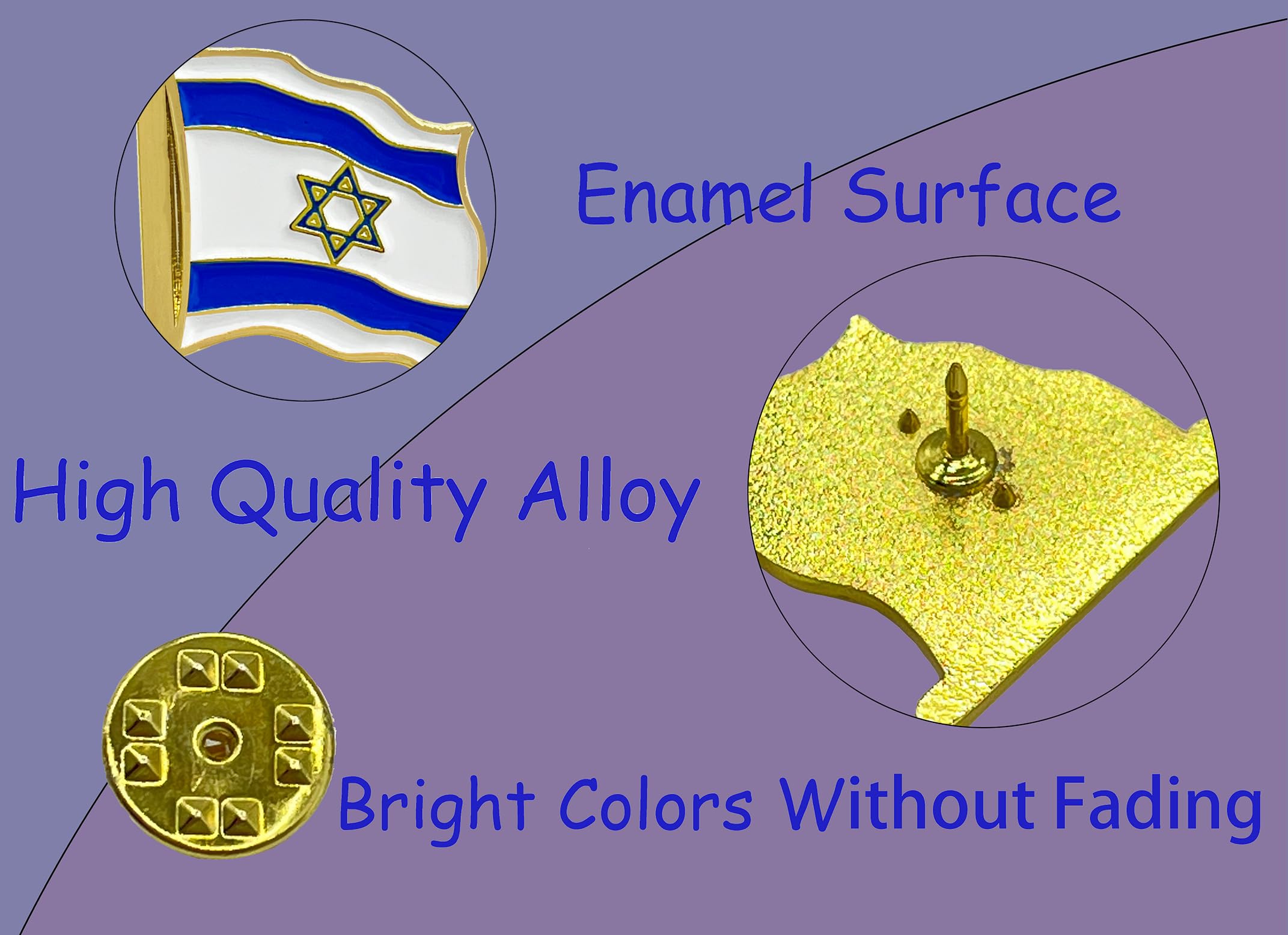 stidsds Israel Flag Pin - Israel Flags Pins Lapel Israeli Flag Enamel Lapel Pin Men Women Suit & Waving Patriotic Metal Badge Souvenir Hat Backpacks Decoration(4 Pack)