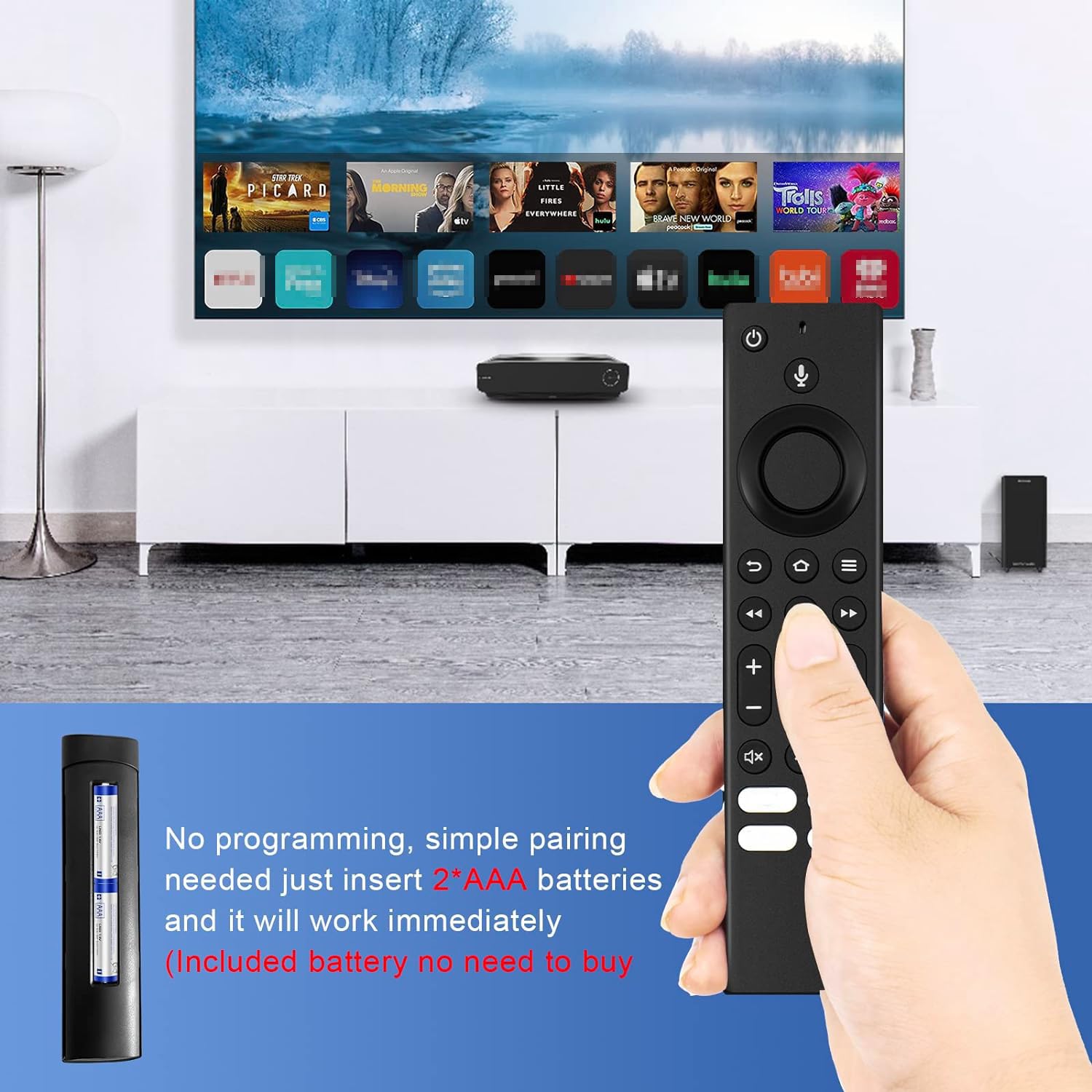 NS-RCFNA-21/CT-RC1US-21 Voice Replacement Remote Contro for All Insignia TVs/for Toshiba TVs/for AMZ Omni TV/for AMZ 4-Series TVs