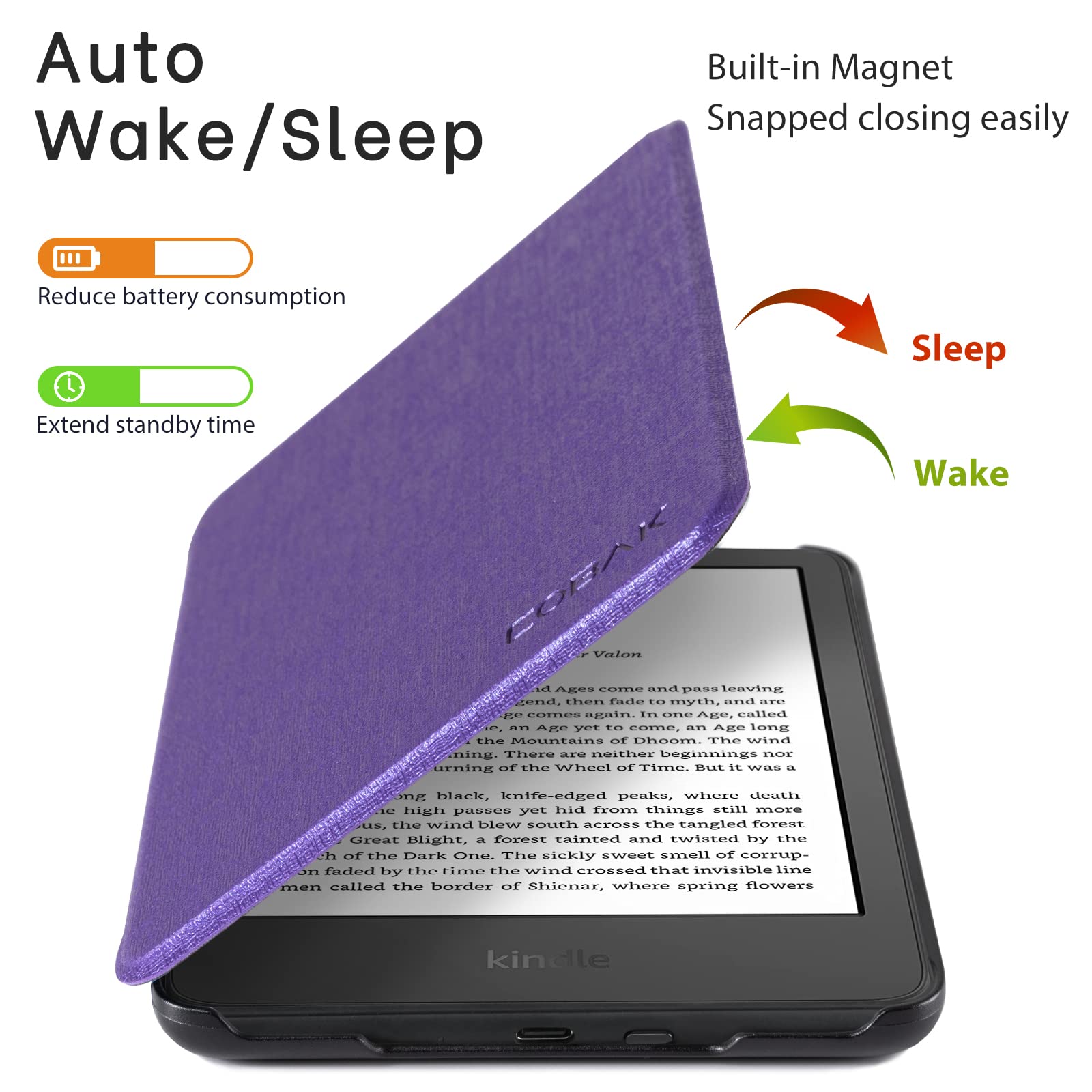 CoBak Case for All New Kindle 11th Generation 2022 Release Only - Ultra Slim PU Leather Smart Cover with Auto Sleep and Wake, Premium Protective Case for Kindle 2022
