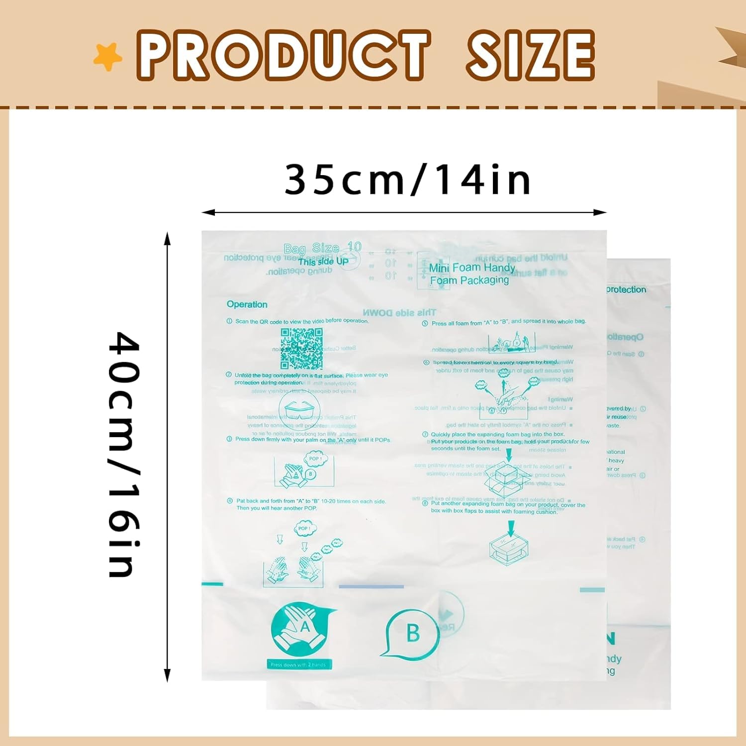 Foam Bag For Shipping, Pack of 8 Handy Foam Room Temperature Expanding Foam Packaging Bags, Instant Pack Quick Expanding Packaging Filler - Packing and Shipping Solution