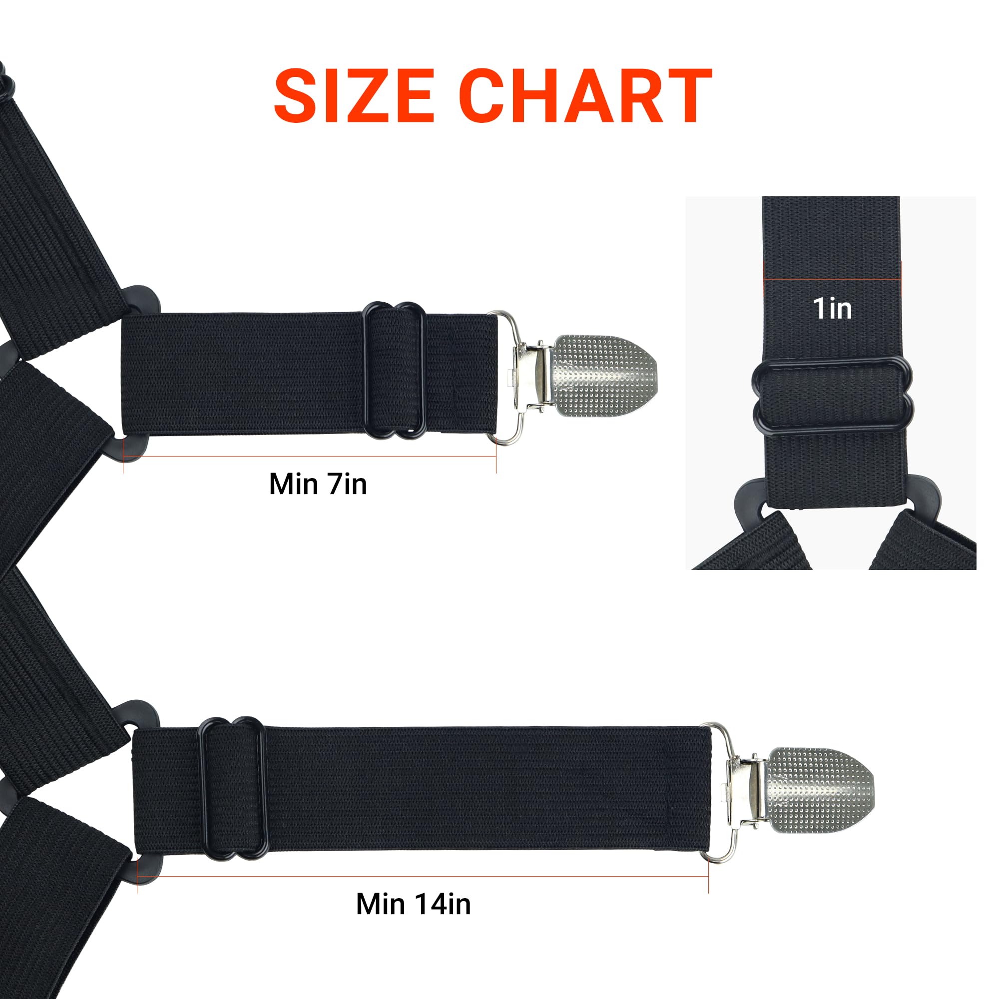 Ksasky Bed Sheet Holder Straps, Adjustable Bed Sheet Clips for Corner, Upgrade Non Slip Sheet Holders Keep Sheets Firm & Tight, Easy to Install Durable Fasteners