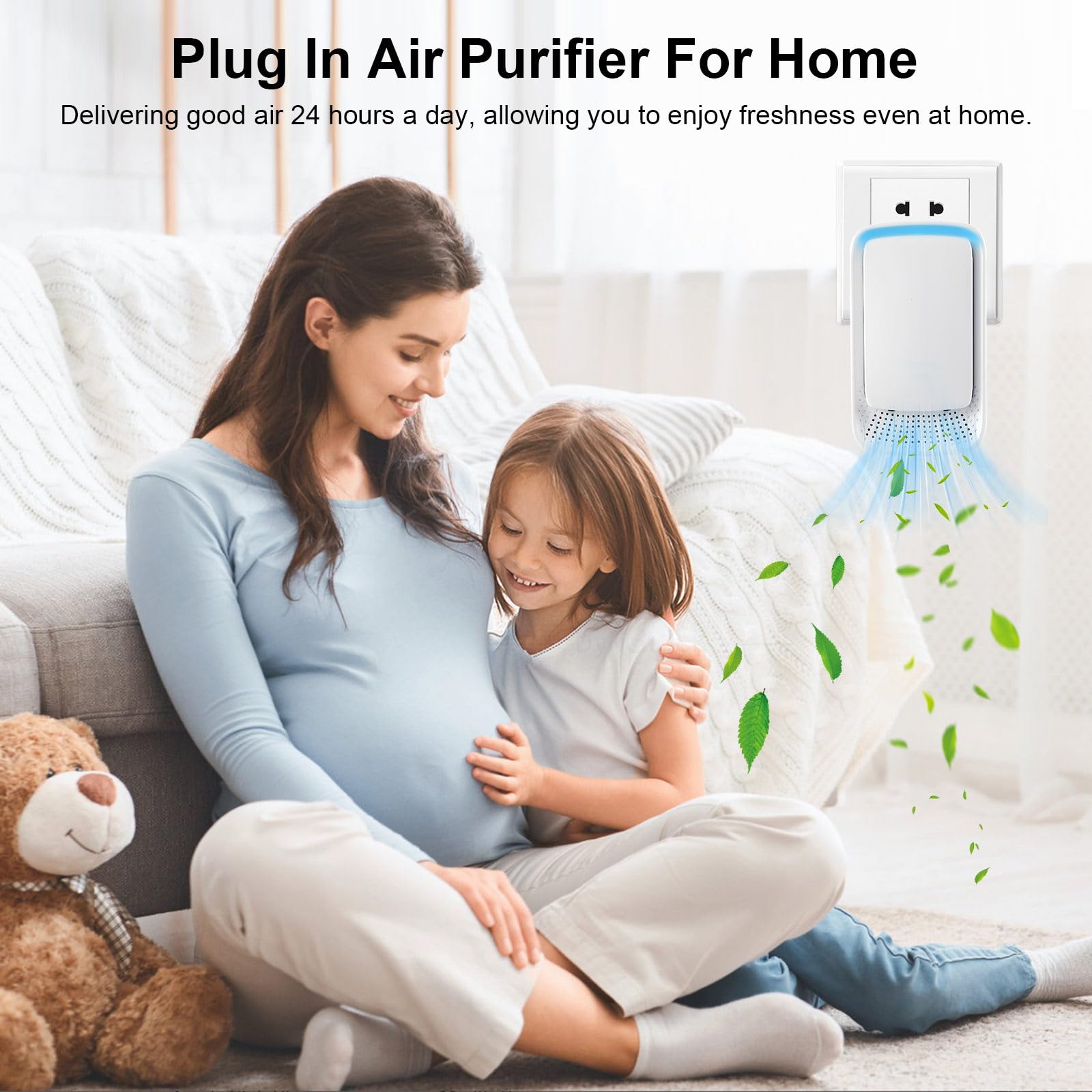 KLVEU Negative Ion Air Purifier Plug in,Ionic Air Purifiers for Home, Bedroom, Office, Mini Portable Air ionizers Quiet Air Cleaner for Home (4)