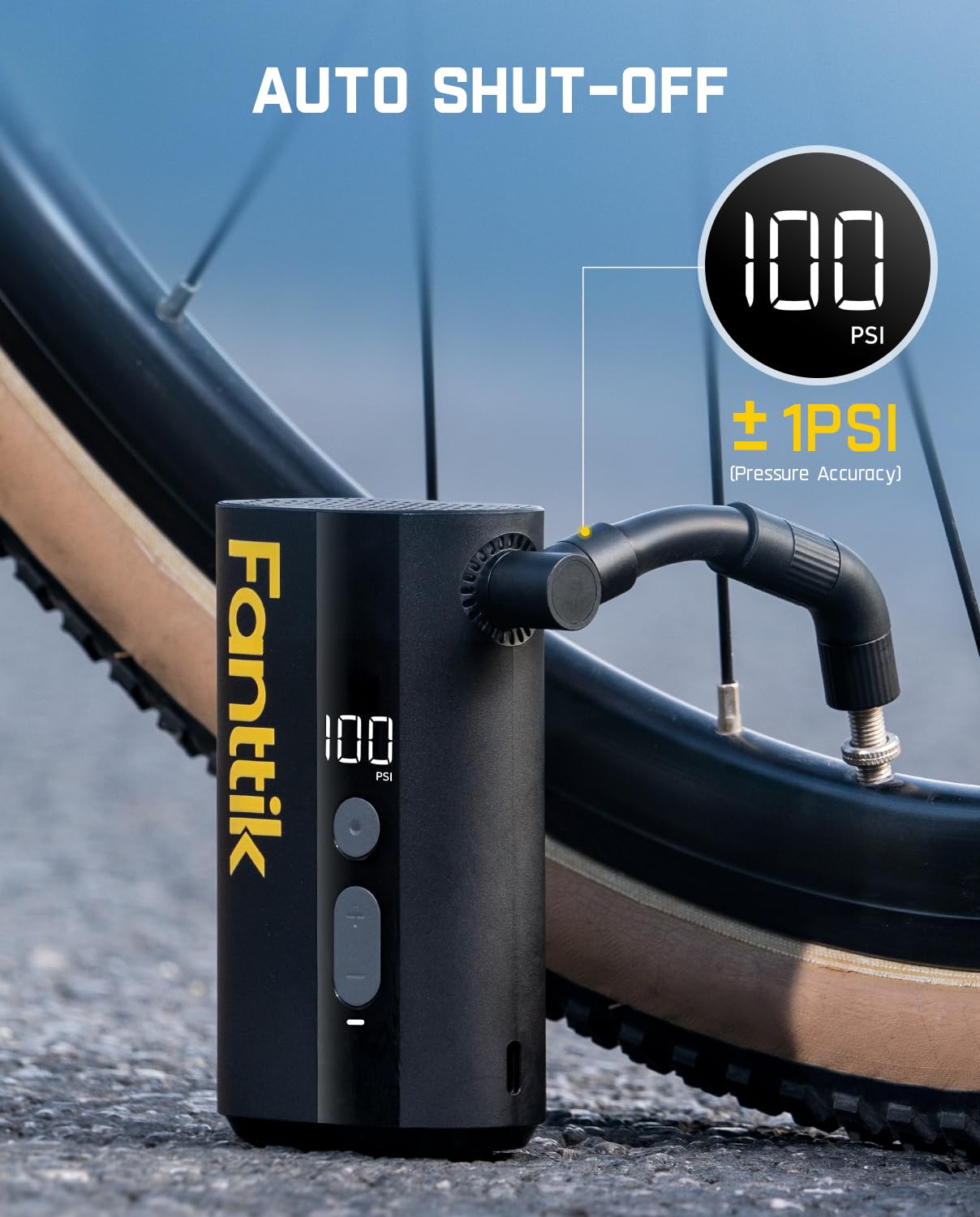 Fanttik X9 Ace Mini Bike Tire Pump, 32s Fast Inflate Bike Pump with Guage, 150PSI Electric Air Pump with Presta and Schrader Valve, Suitable for Road Bike, Mountain Bike, E-Bike, City Bike