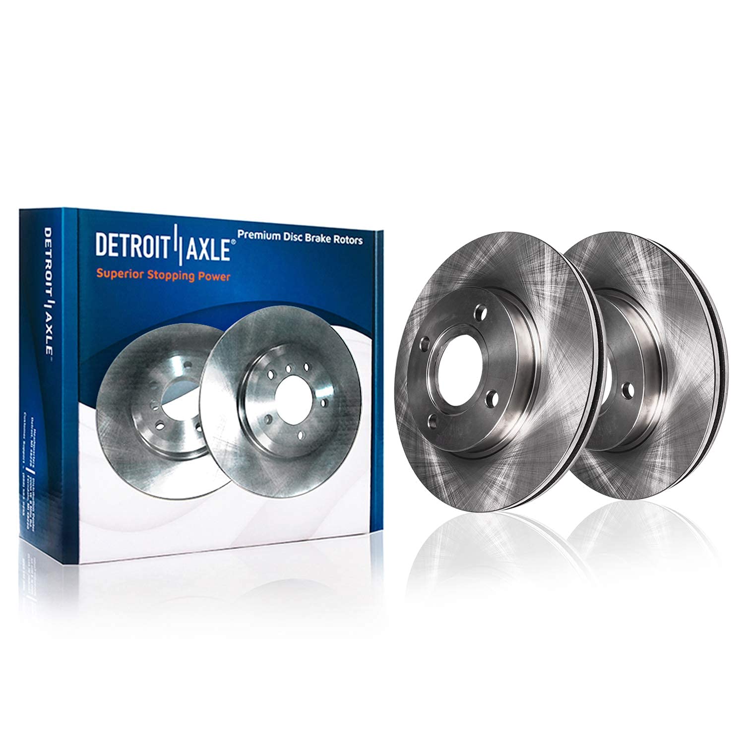 Detroit Axle - Front Brake Kit for 2011-2019 Ford Fiesta Brakes Rotors and Ceramic Brake Pads 2012 2013 2014 2015 2016 2017 2018 Replacement : 10.15" inch Rotors