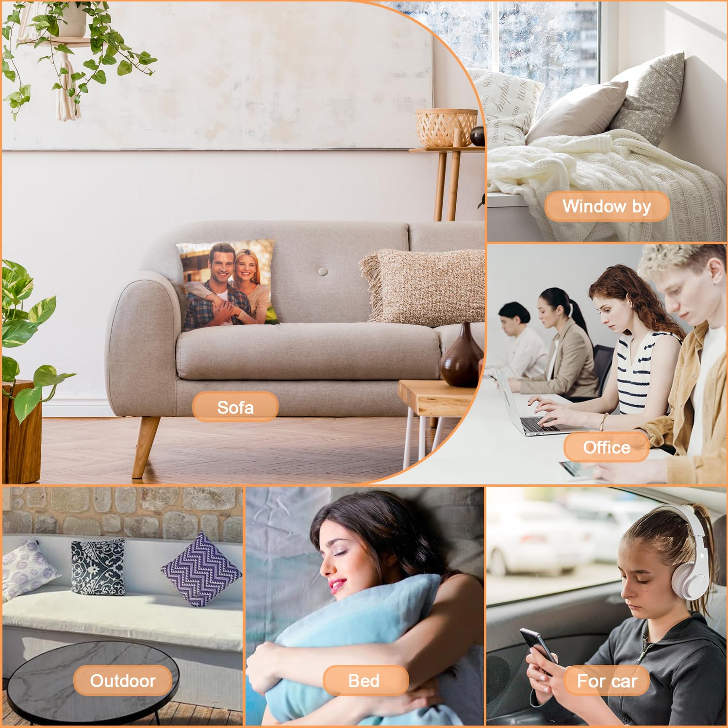 GagetElec Custom Pillows with Picture (20 Inch X 20 Inch Optional Pillow Insert) Personalized Couple PillowCover,Optional Two-Sides Design Printed,Custom Gifts for Couples,Mother,Father