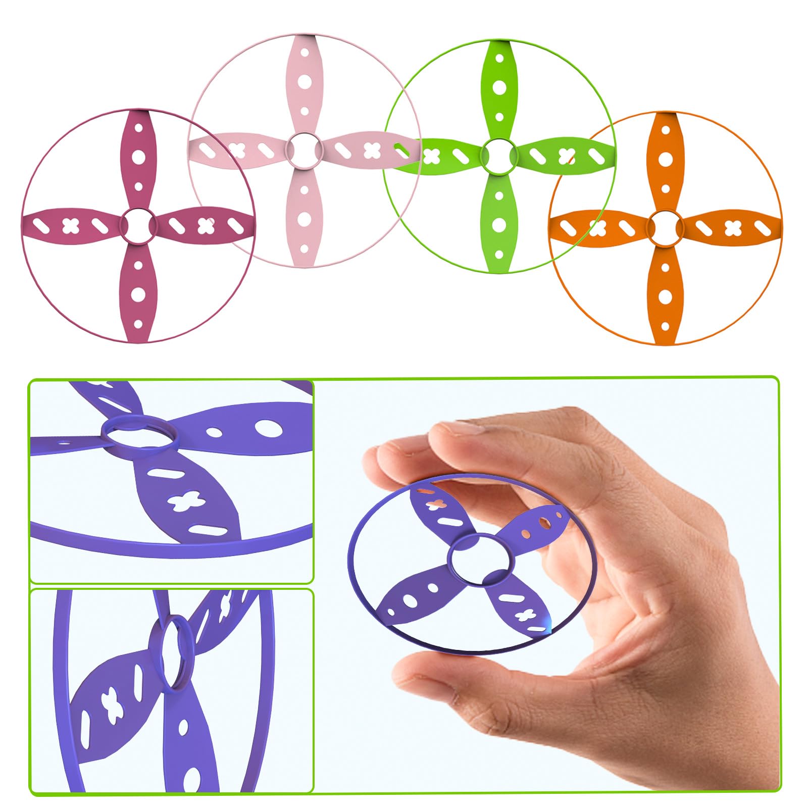 Ivtivfu Flying Disc Launcher Toy Supplements (12PCS), Outdoor Toys for Ages 3 4 5 6 7 8 Boys and Girls, Suitable for Handheld and Stomp Disc Launchers, Outside Kids Games for Beach Yard and Park