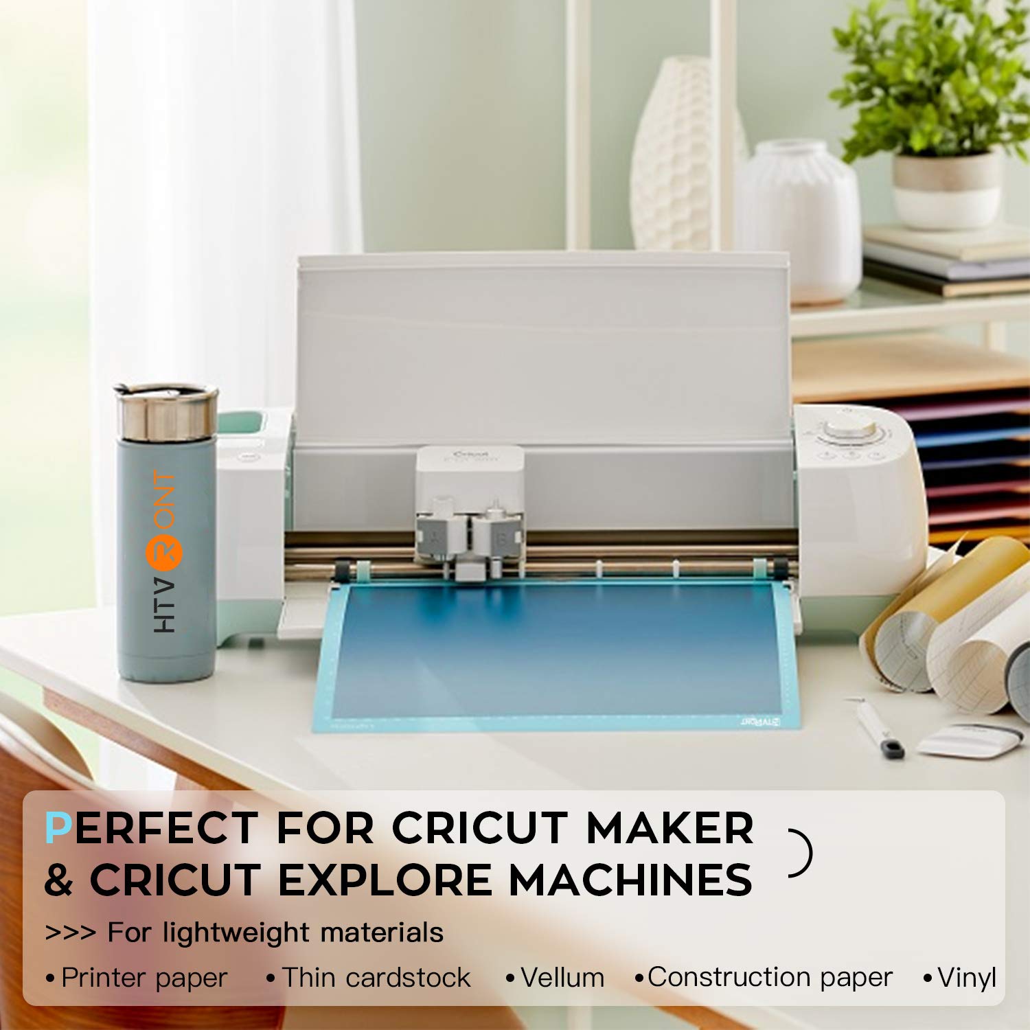 HTVRONT Light Grip Cutting Mat for Cricut, 6 Pack Cutting Mat 12x12 for Cricut Explore Air 2/Air/One/Maker, Light Adhesive Sticky Quilting Cutting Mats Replacement Accessories for Cricut