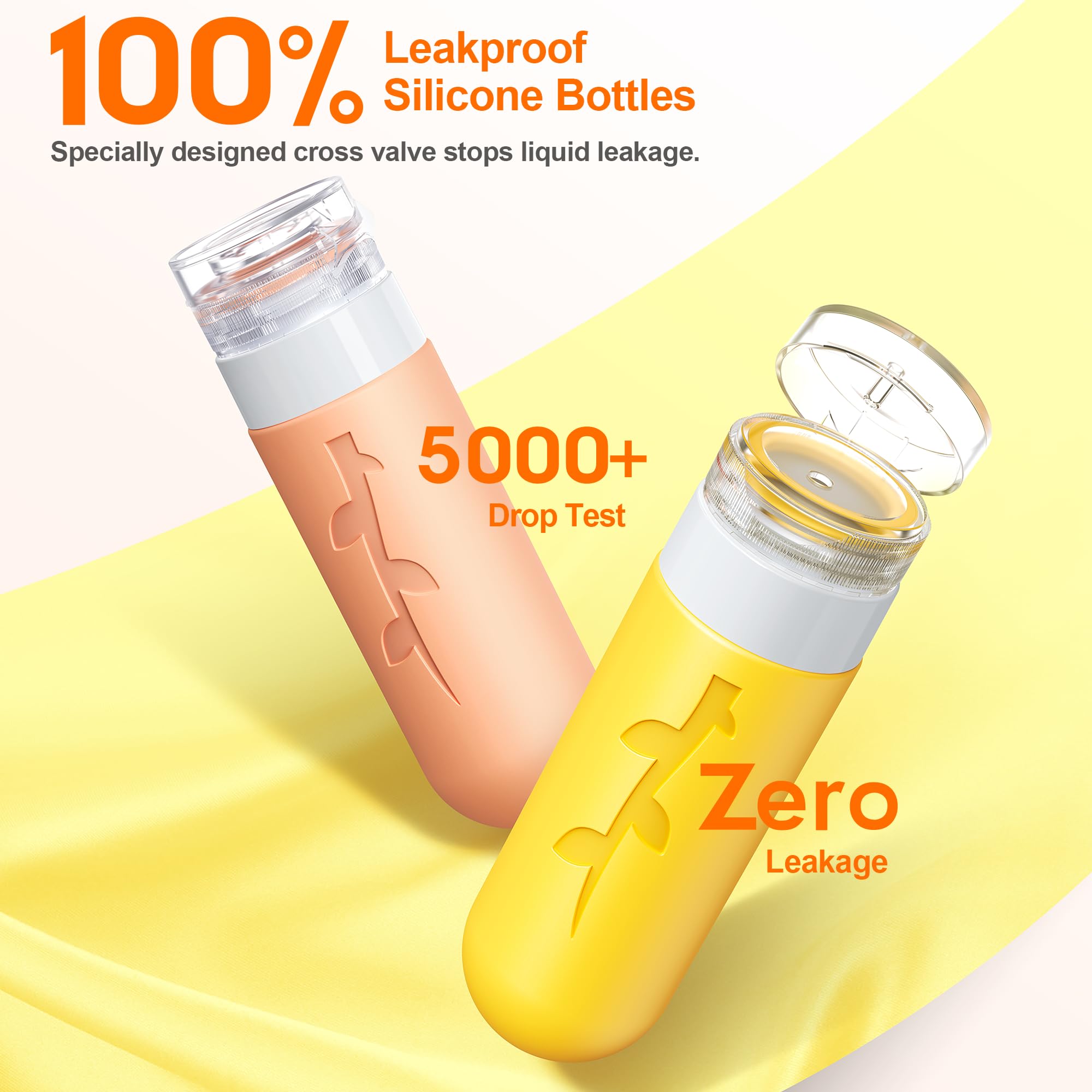 19 Pack travel Bottles for Toiletries, Silicone TSA Approved Travel Size Containers for toiletries Leak Proof Refillable Travel Essentials for Shampoo Conditioner Lotion toiletry bottles