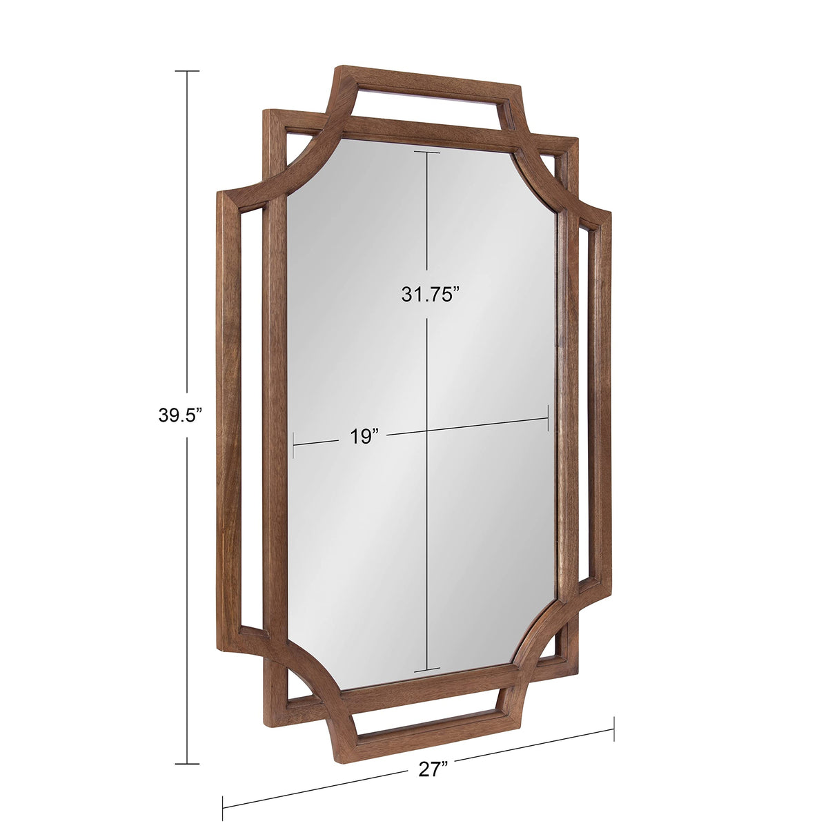 Kate and Laurel Minuette Modern Wall Mirror, 40 x 27, Natural Wood, Modern Farmhouse Home Decor for Wall