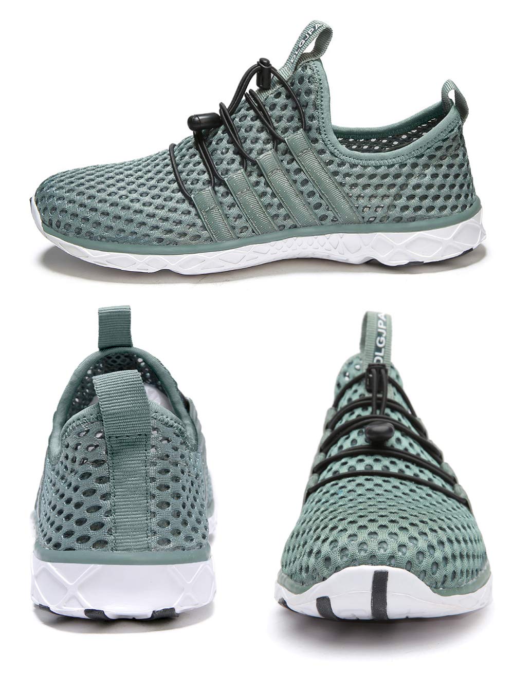 DLGJPA Men's Lightweight Quick Drying Water Shoes for Beach or Water Sports Slip On Walking Shoes Green 10