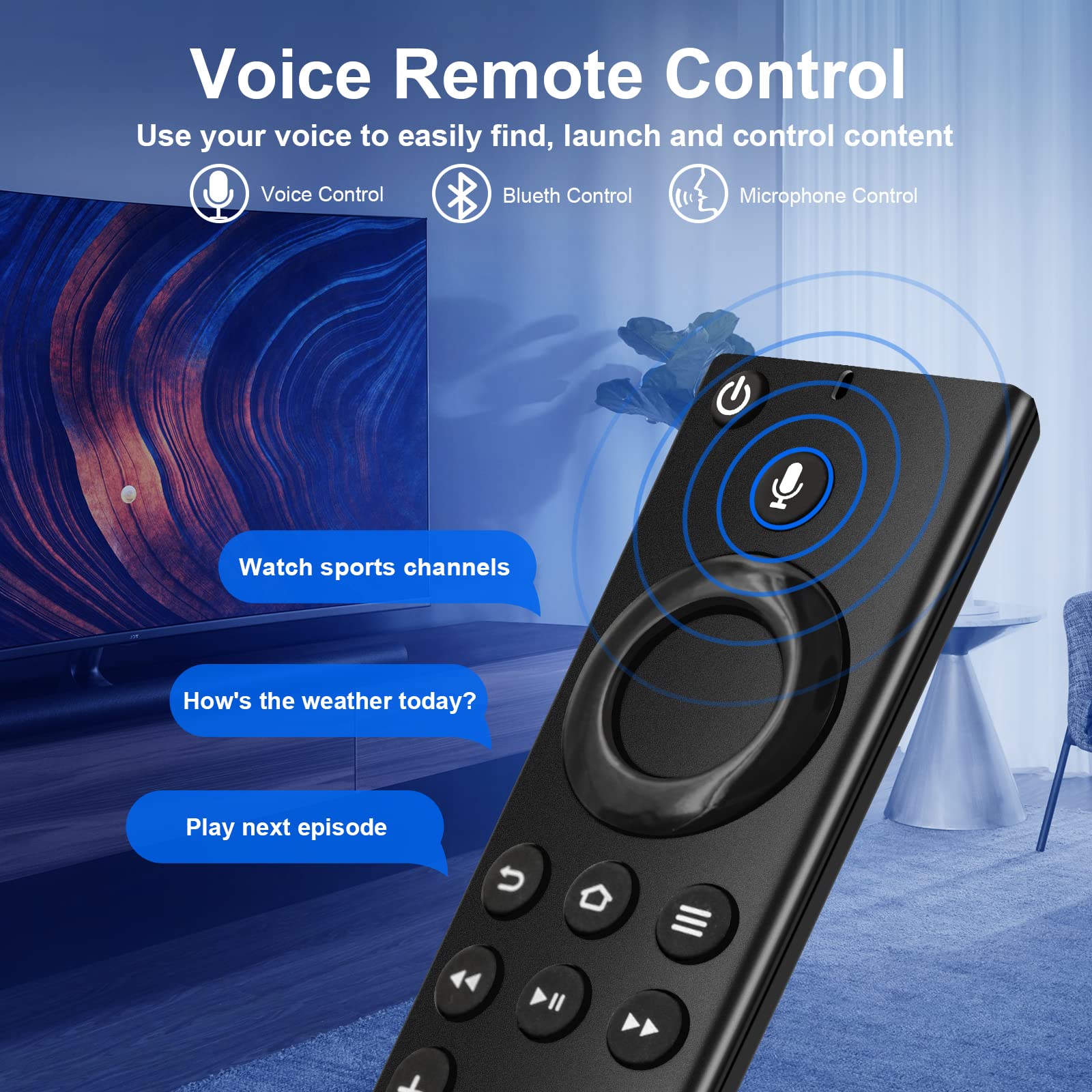 NS-RCFNA-21/CT-RC1US-21 Voice Replacement Remote Contro for All Insignia TVs/for Toshiba TVs/for AMZ Omni TV/for AMZ 4-Series TVs