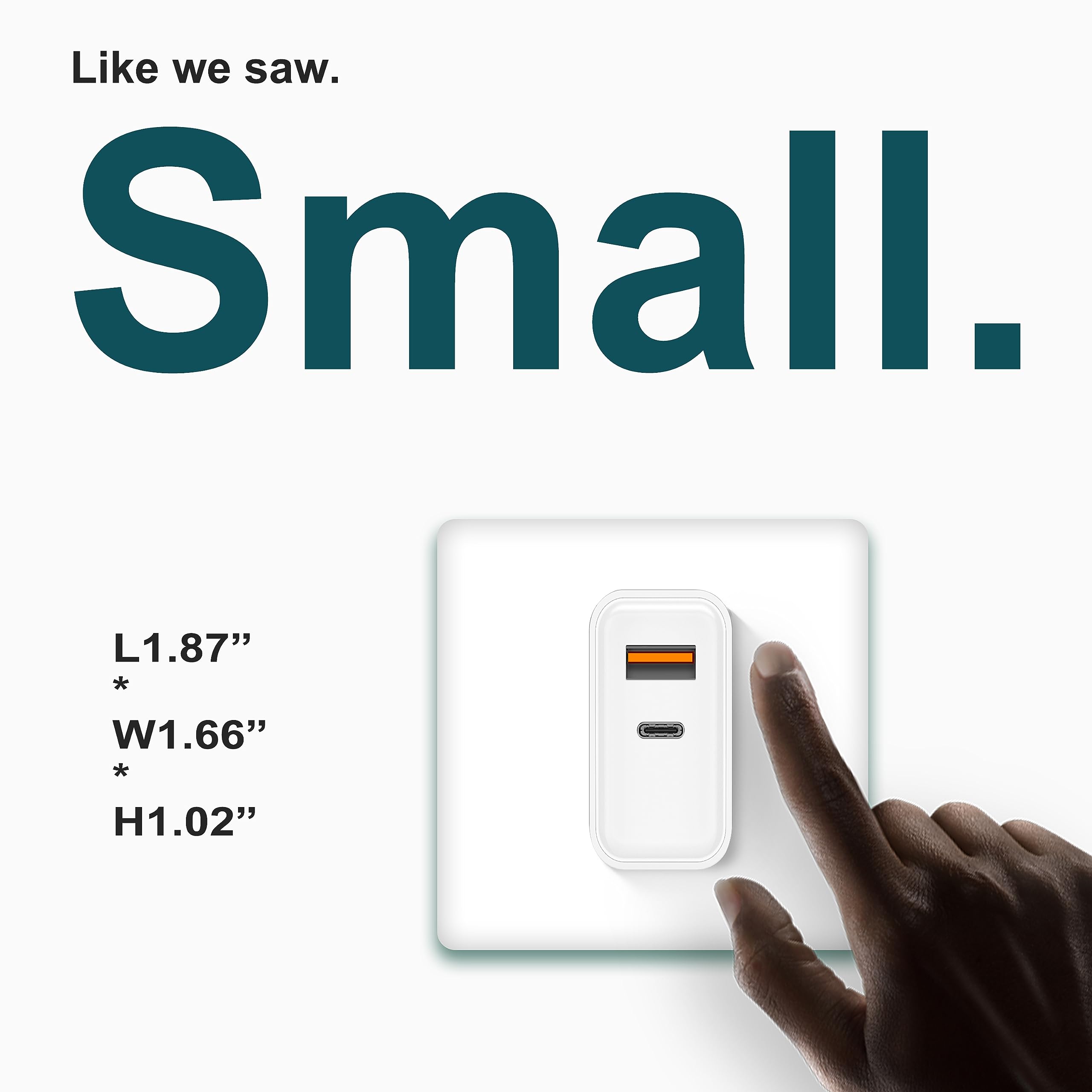 3 Pack USB C Wall Charger, 20W Durable Dual Port QC+PD 3.0 Power Adapter, Double Fast Plug Charging Block for iPhone 13/14/15/16/16 Pro/Pro Max/Plus, XS/XR/X, Watch Series 8/7 Cube,White