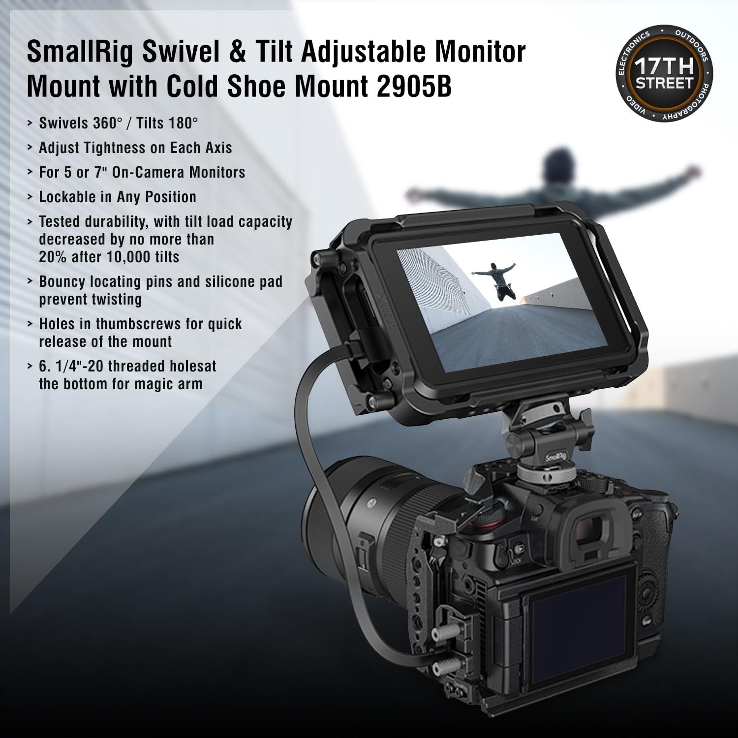 Atomos Ninja Ultra 5.2" Touchscreen Display 4K HDMI Recording Monitor with Power Battery + Charger Combo (NP-F750), Swivel and Tilt Adjustable Monitor Mount Bundle Set