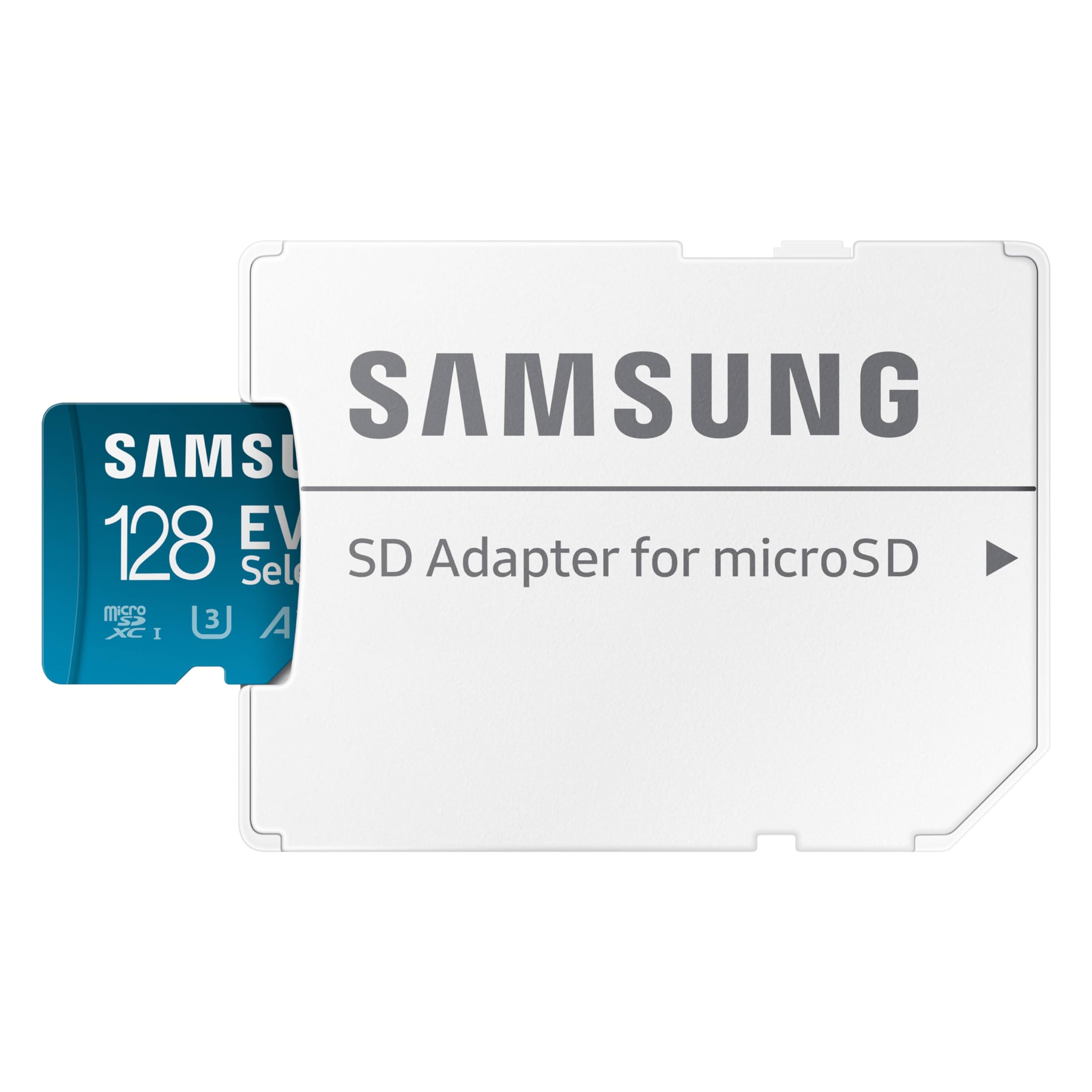 Samsung EVO Select microSD Memory Card + Adapter, 128GB microSDXC, Up-to 160 MB/s, 4K UHD, UHS-I, C10, U3, V30, A2, for Mobile Phone, Smartphones, Nintendo-Switch, and Tablets (MB-ME128SA/AM)
