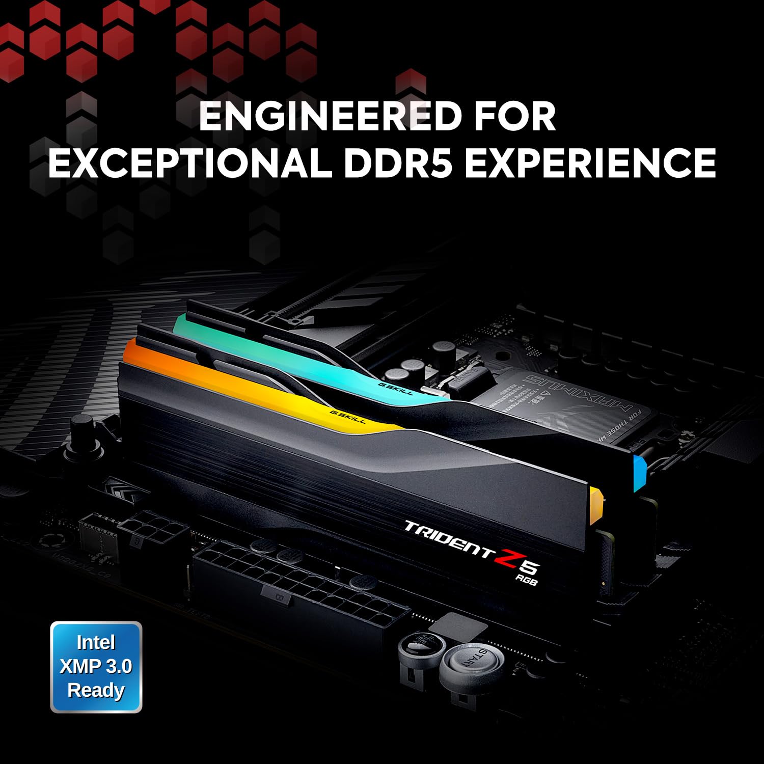 G.SKILL Trident Z5 RGB Series (Intel XMP 3.0) DDR5 RAM 32GB (2x16GB) 5600MT/s CL28-34-34-89 1.35V Desktop Computer Memory UDIMM - Matte Black (F5-5600J2834F16GX2-TZ5RK)