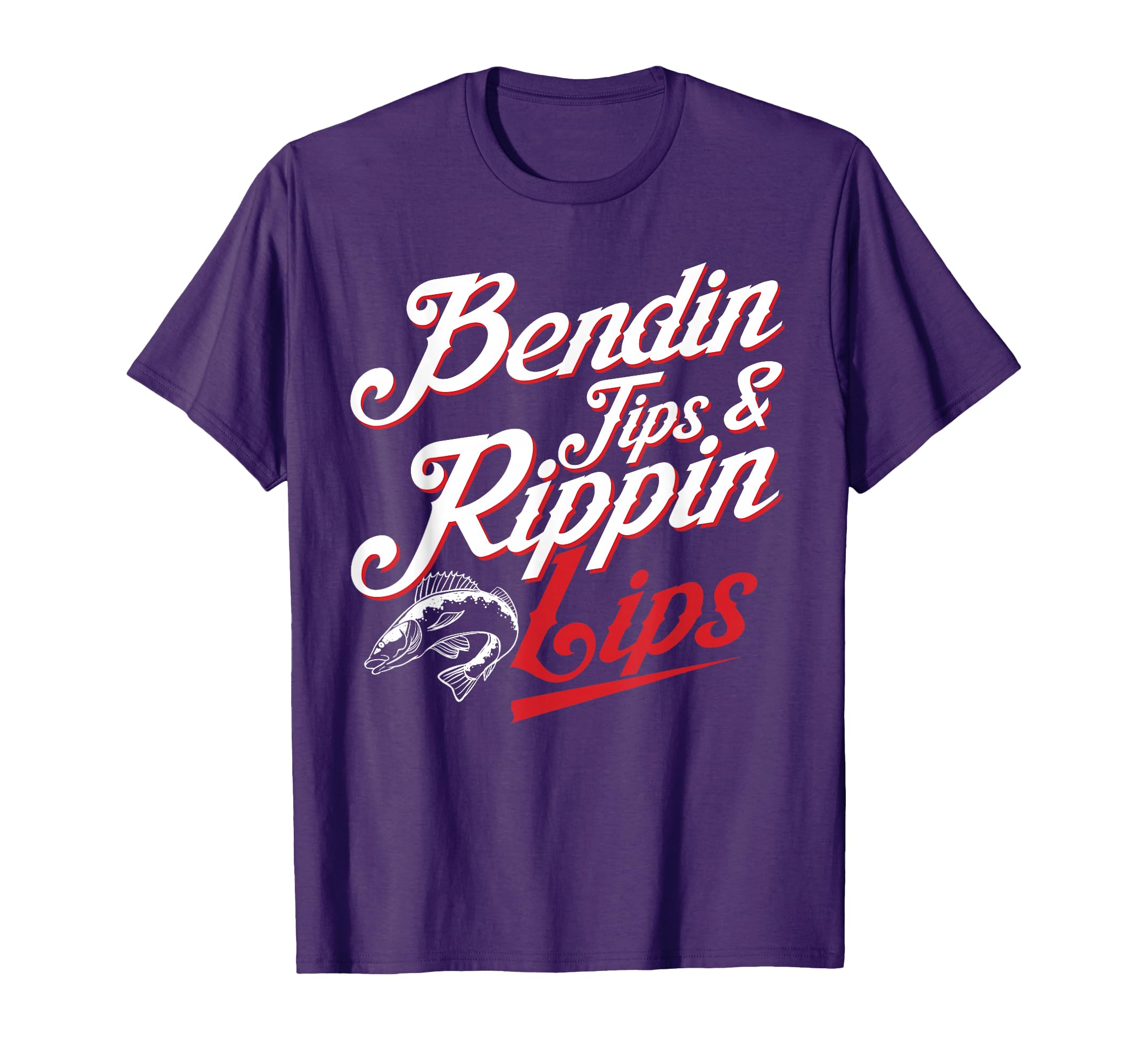 Bendin Tips and Ripping Lips Funny Fishing Shirt Bass Fishin T-Shirt