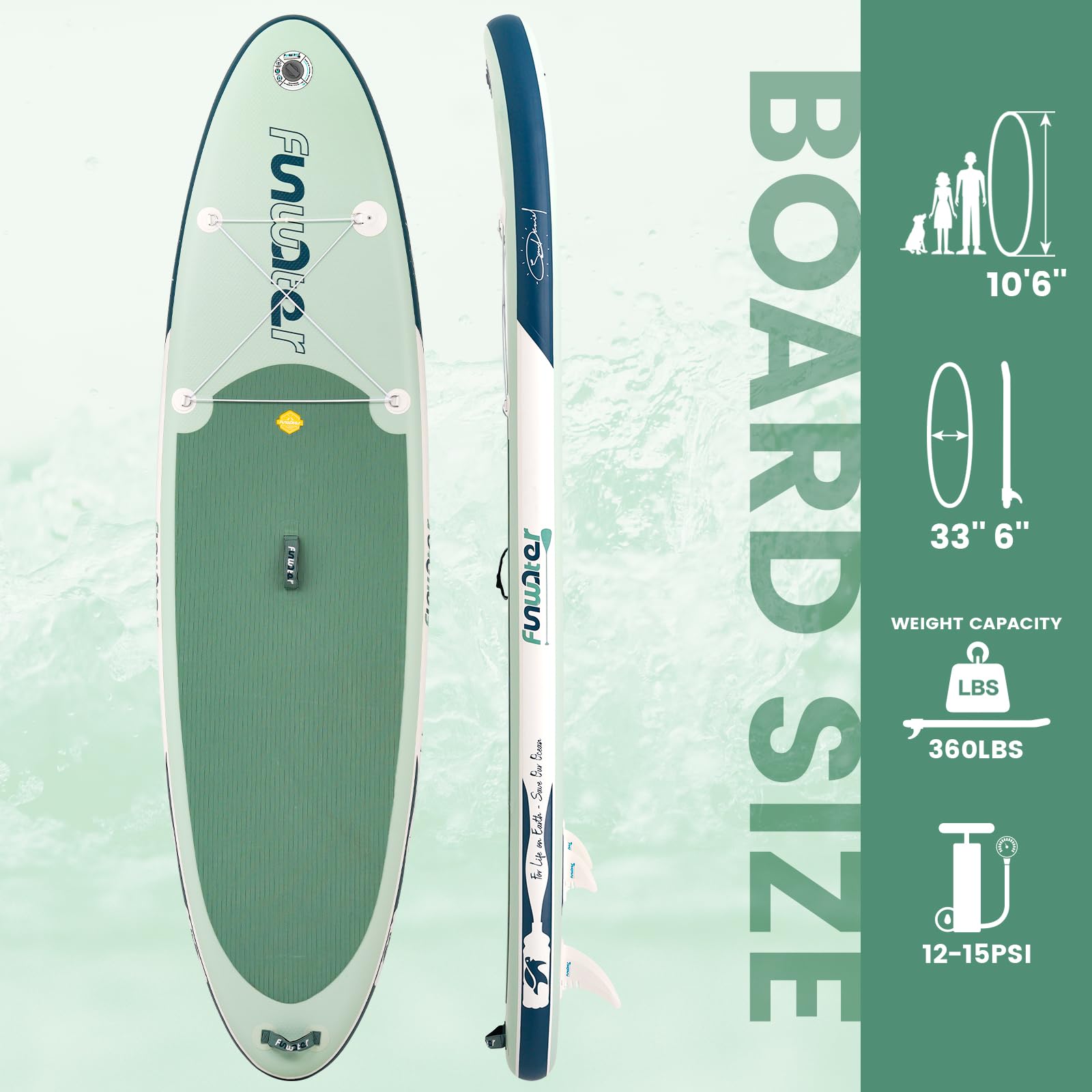 FunWater Inflatable Stand Up Paddle Board Lightweight SUP Boards with SUP Accessories Inflatable Paddleboard for Adults