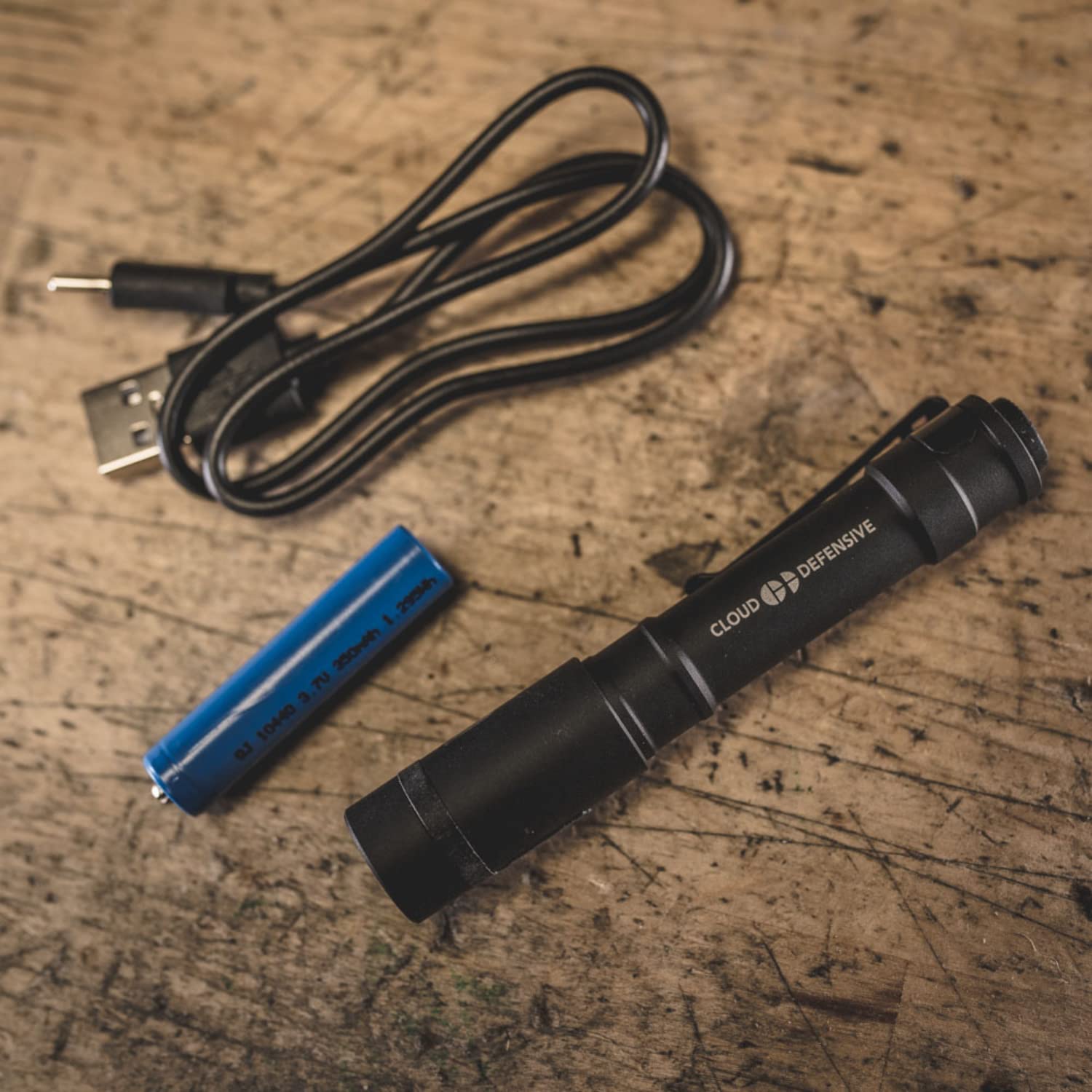 Cloud Defensive Chicro Admin Light 350 Lumen USB Rechargeable Pocket Flashlight EDC Black