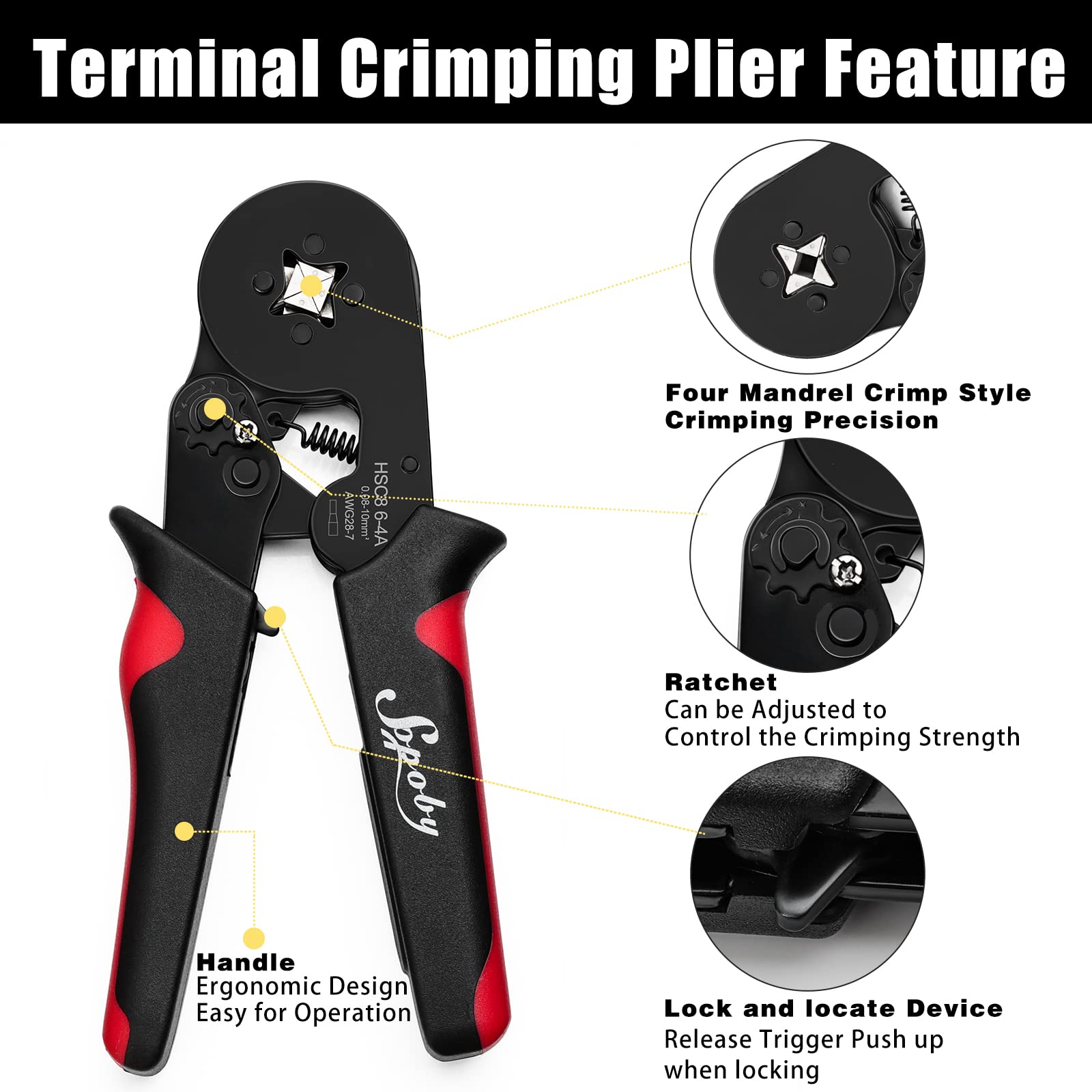 Ferrule Crimping Tool Kit - Sopoby Ferrule Crimper Plier (AWG 28-7) with 1800pcs Wire Ferrules Kit Wire Ends Terminals
