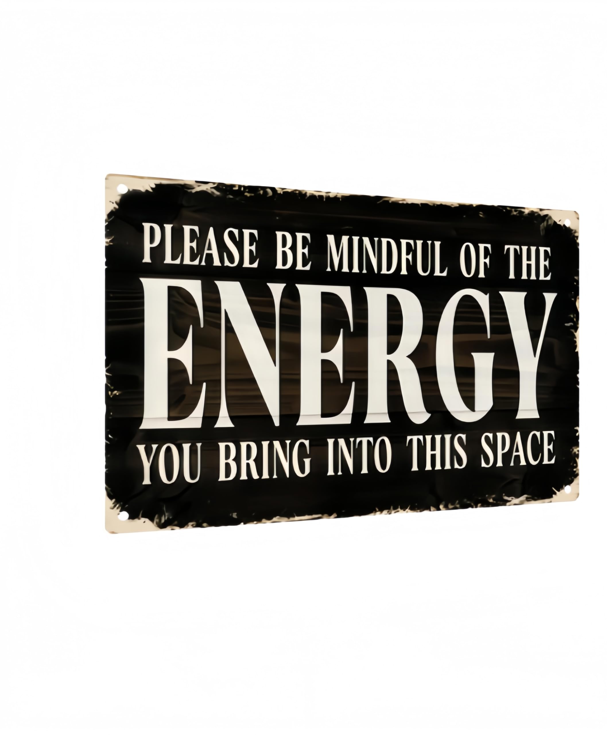 Carastora Vintage Tin Sign - Metal Wall Decor for Home or Yoga Studio, Mindfulness Quote Decor for Entryway, Bedroom or Office, 8x12 Inch